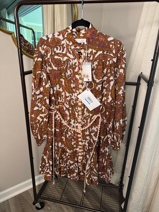 ZIMMERMANN Tiggy Drop Waist Mini Dress size US 8