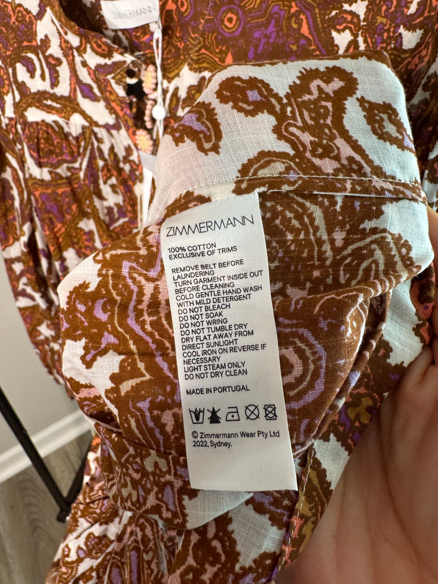 ZIMMERMANN Tiggy Drop Waist Mini Dress size US 8