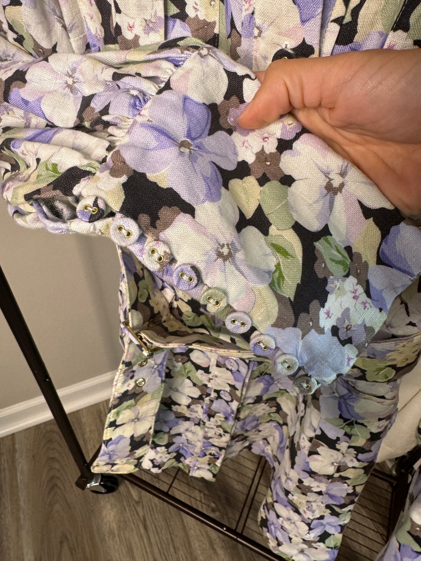 ZIMMERMANN Ninety Six Shirt Dress in Dark Pansy size US 8