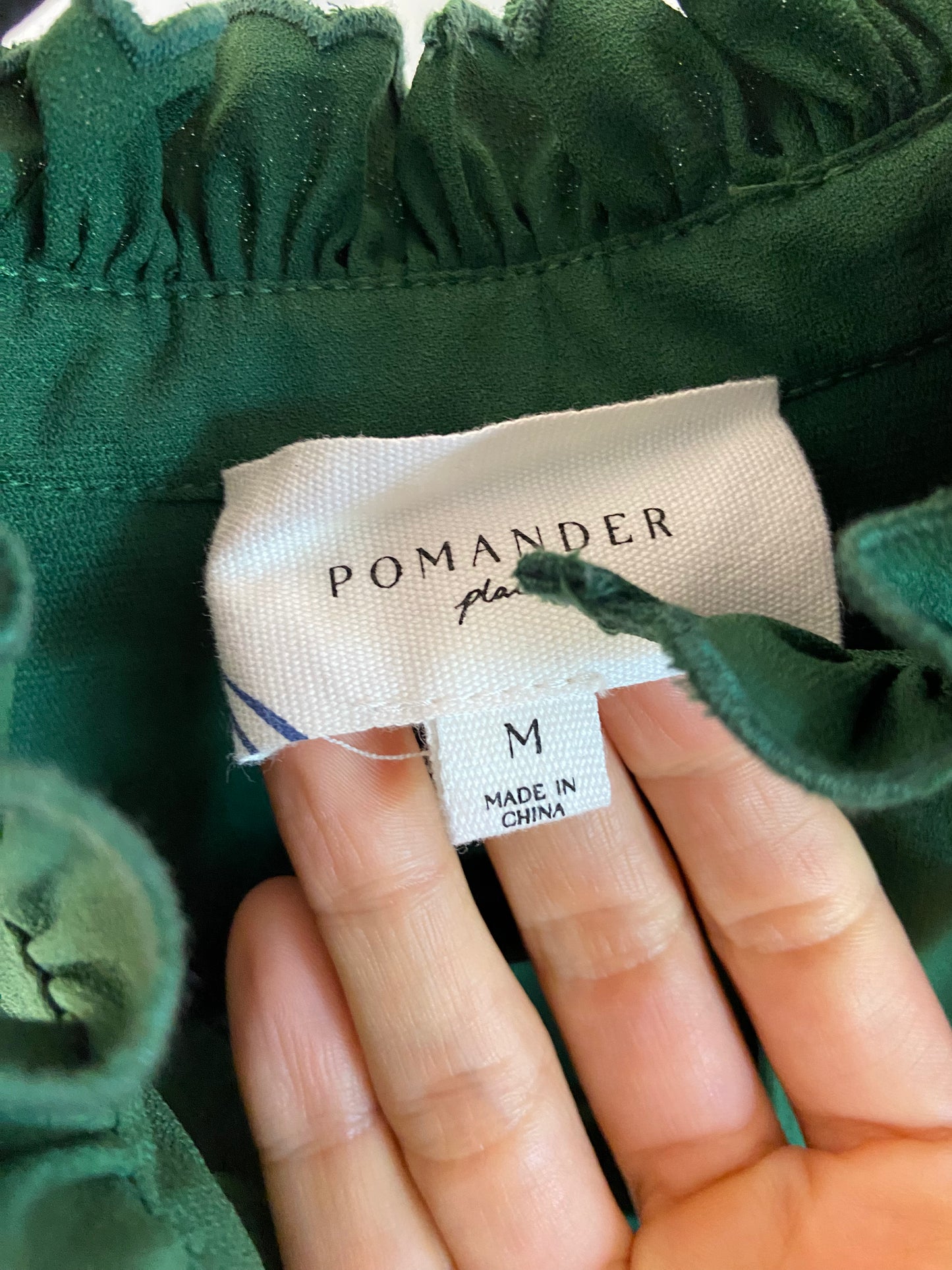 Pomander Place Hunter Green Selena Blouse size M