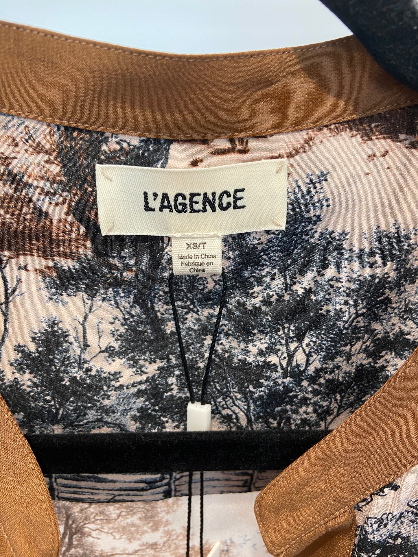 L'Agence Charlize Bell Western Toile Silk Blouse size XS