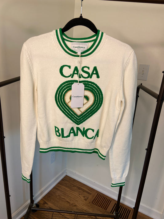 Casablanca Heart Embroidered Sweater size S