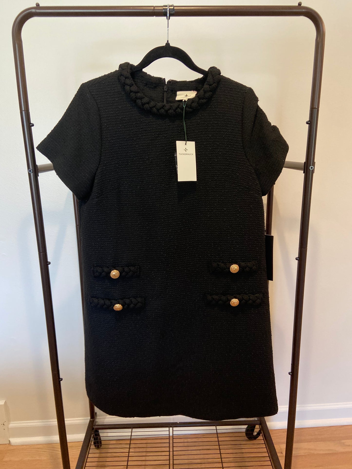 Tuckernuck Tweed Jackie Dress in Black size L