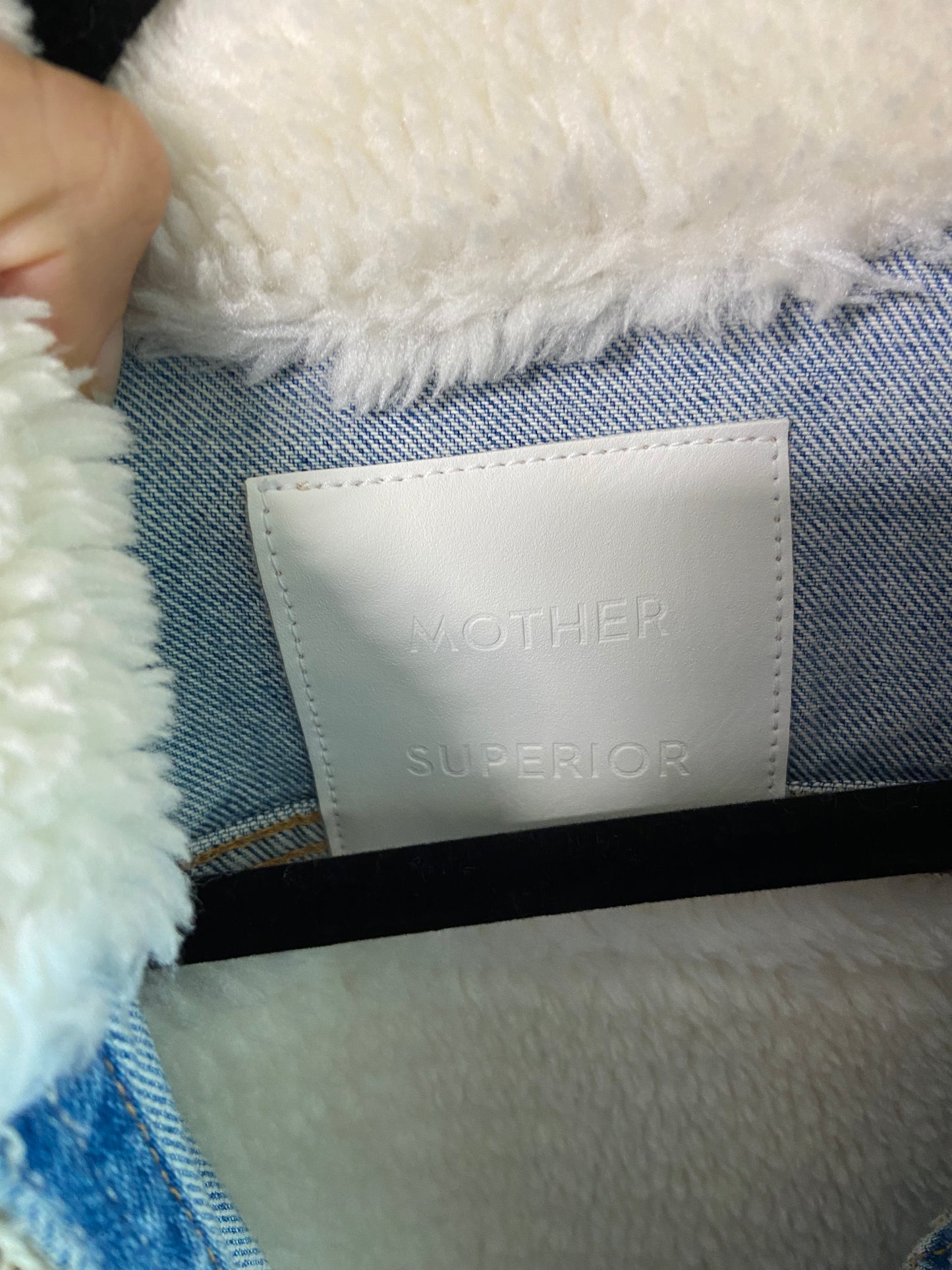 Mother The Cut and Paste Denim Sherpa Jacket size S