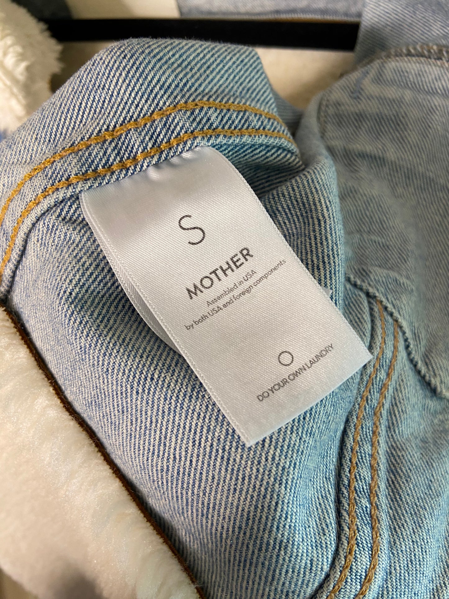 Mother The Cut and Paste Denim Sherpa Jacket size S