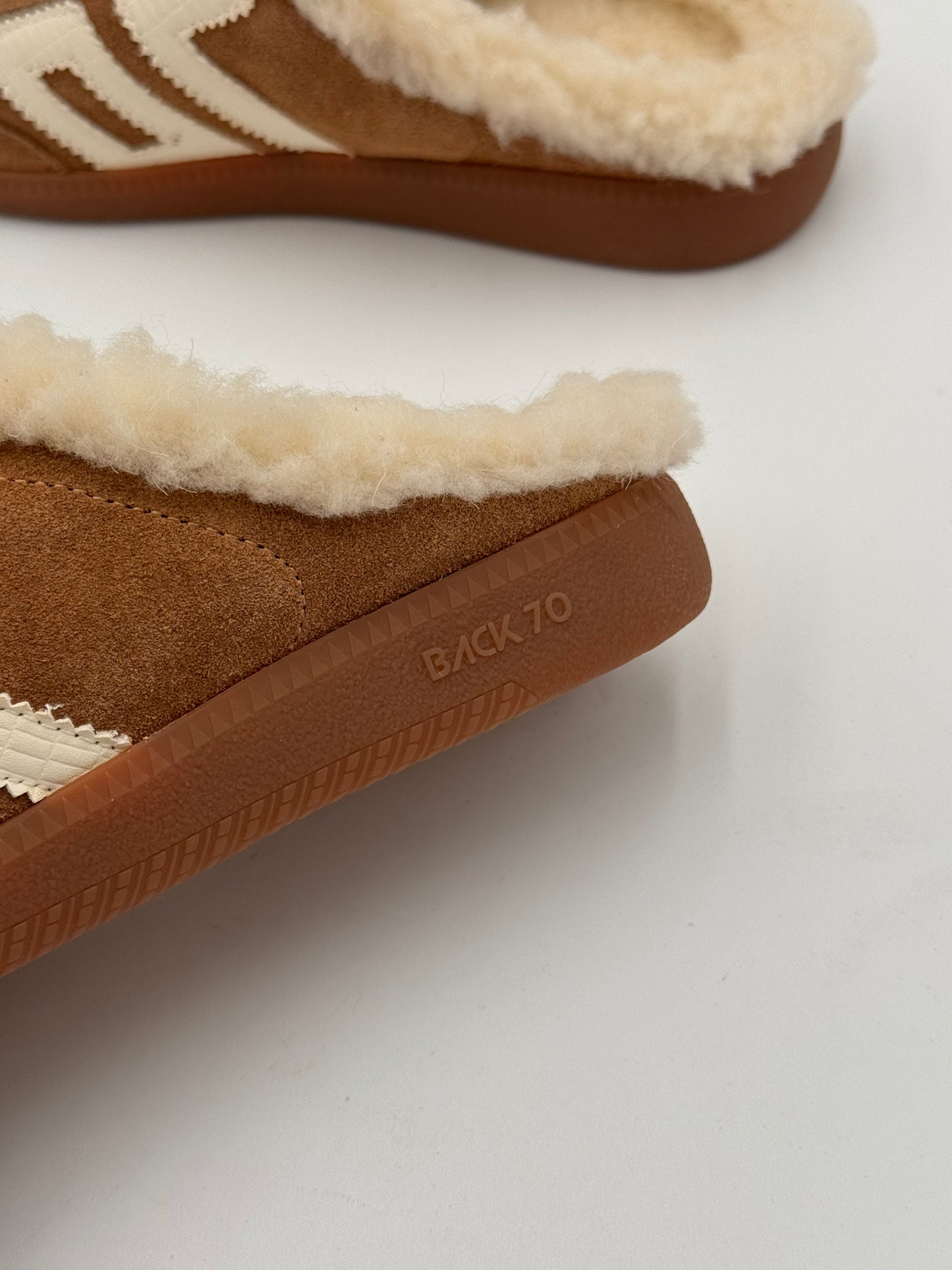 Back70 Easter Shearling Backless Sneakers in Tobacco size 39 US 8