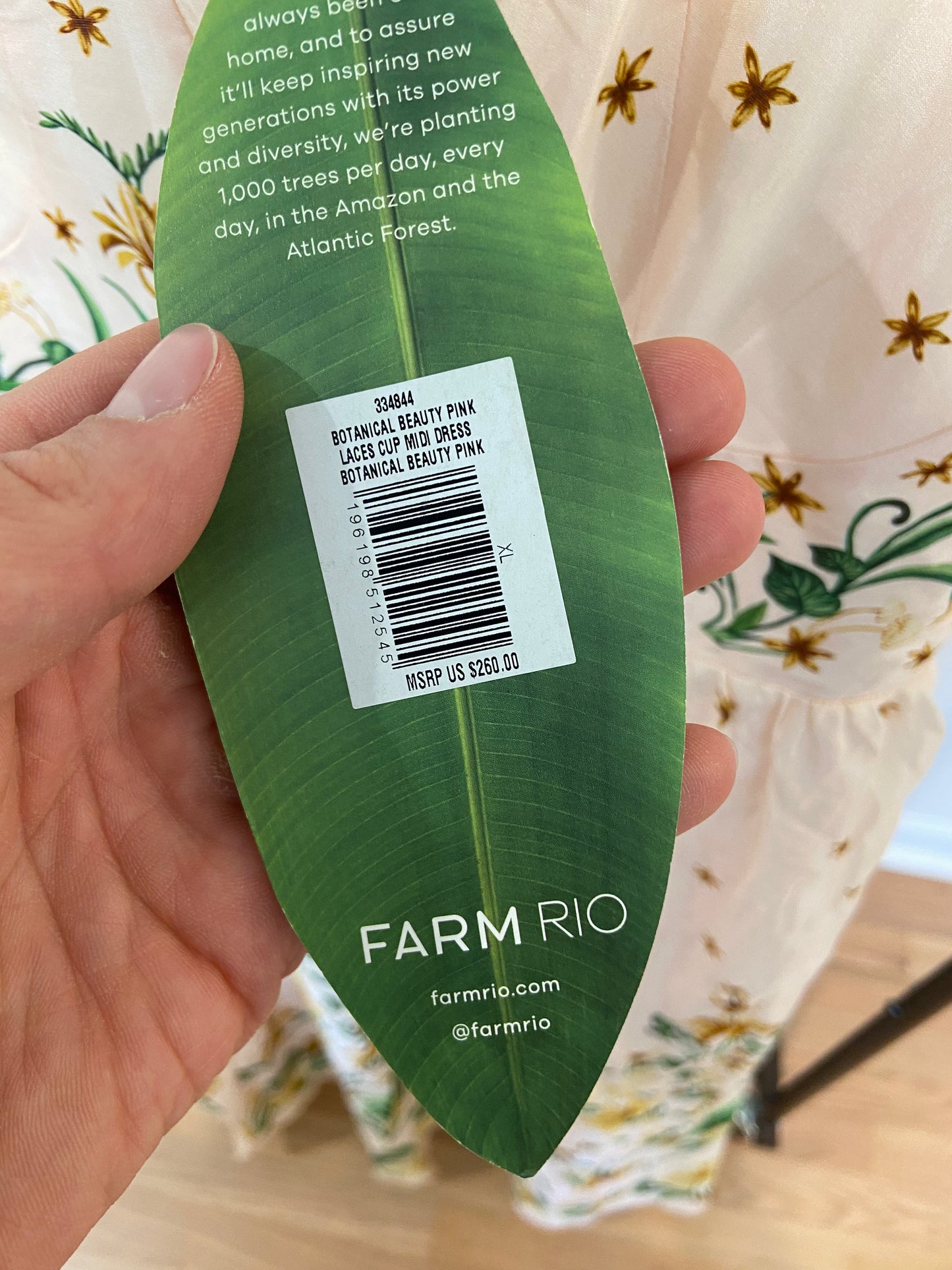 Farm Rio Botanical Beauty Laces Cup Midi Dress size XL