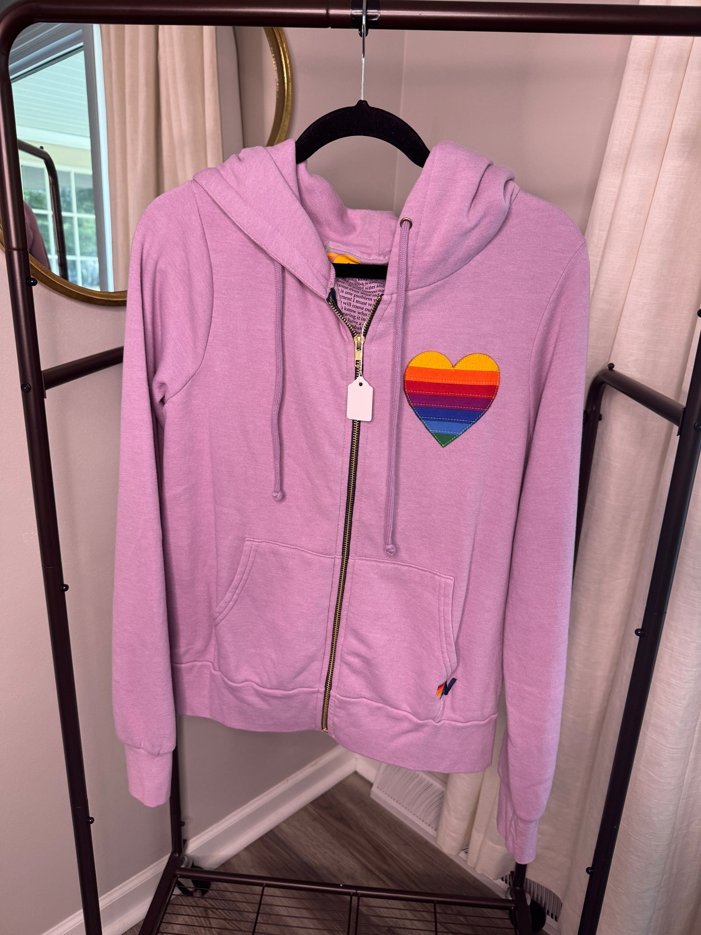 Aviator Nation Heart Stitch Full Zip Jacket size S