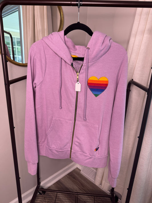 Aviator Nation Heart Stitch Full Zip Jacket size S