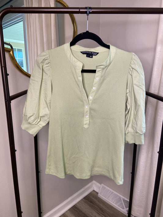 Veronica Beard Coralee Puff Sleeve Top size M