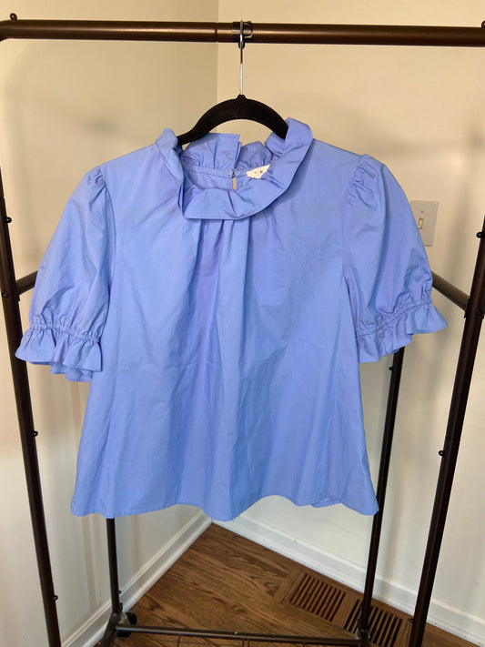 THML Ruffle Neck Never Better Top size L