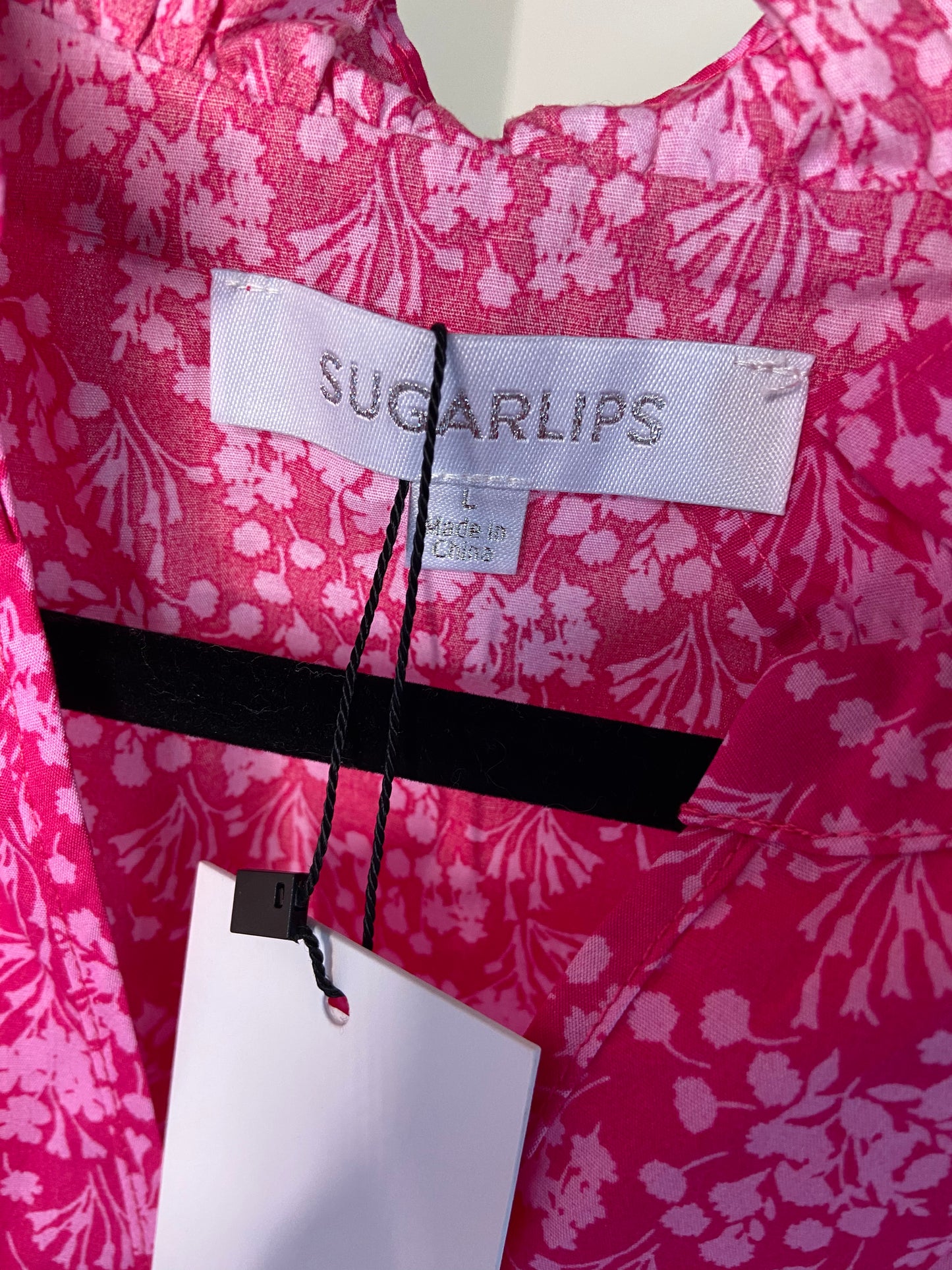 Sugarlips Pink Palisades Reign Split Neck Top size L