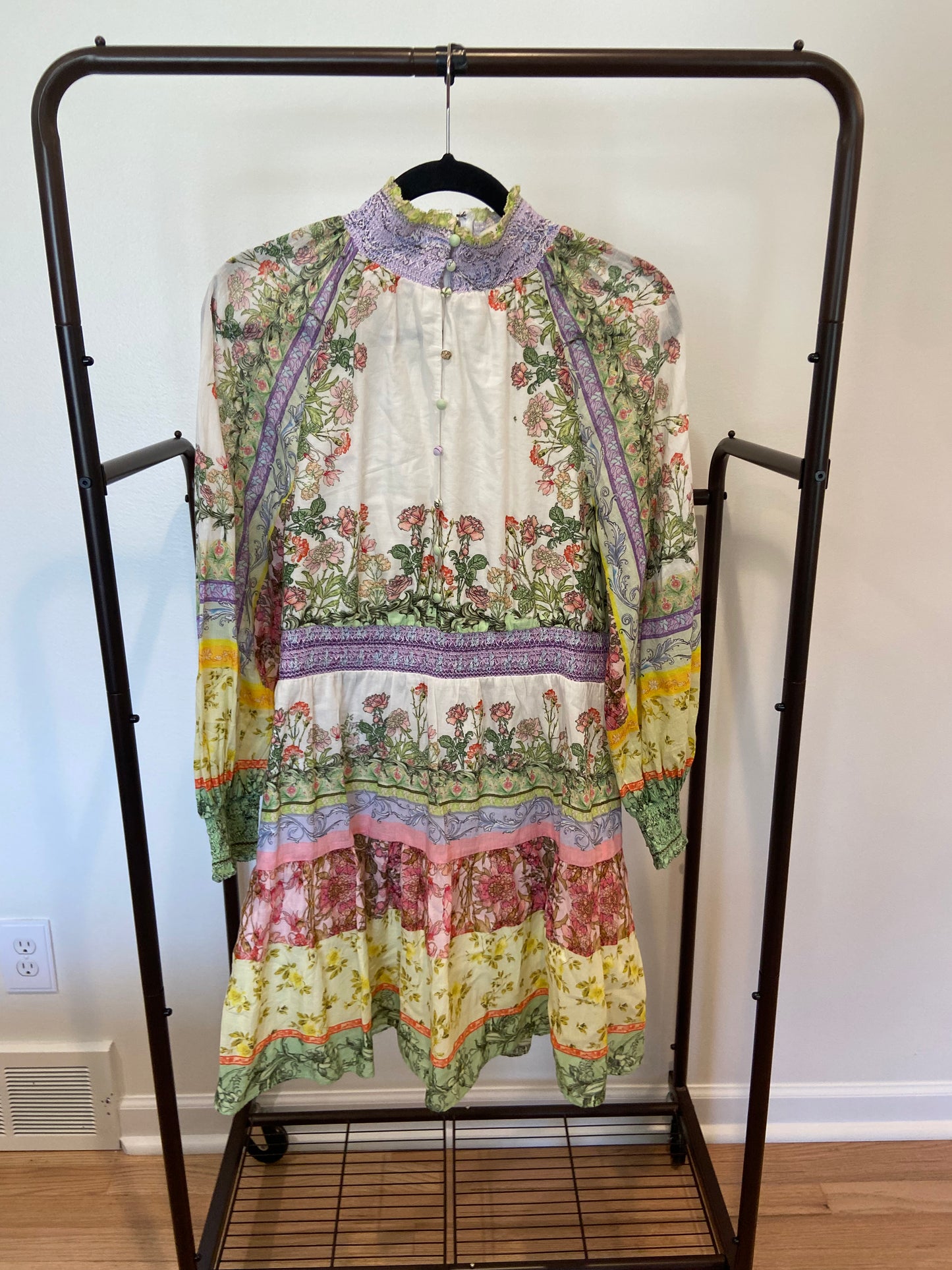 Alice and Olivia Lavinia Blouson Sleeve Mini Dress size 10
