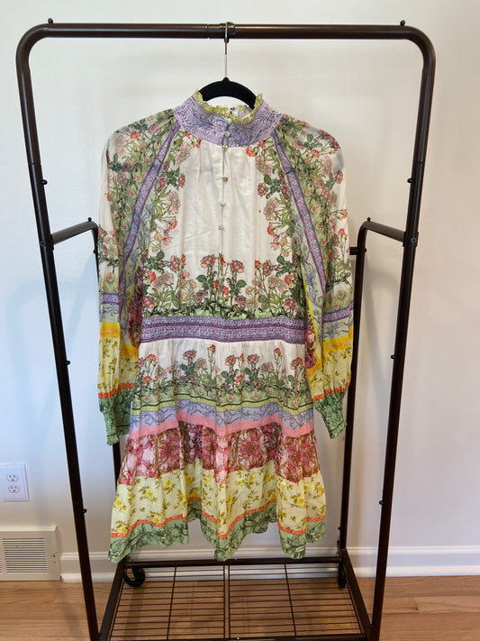 Alice and Olivia Lavinia Blouson Sleeve Mini Dress size 10
