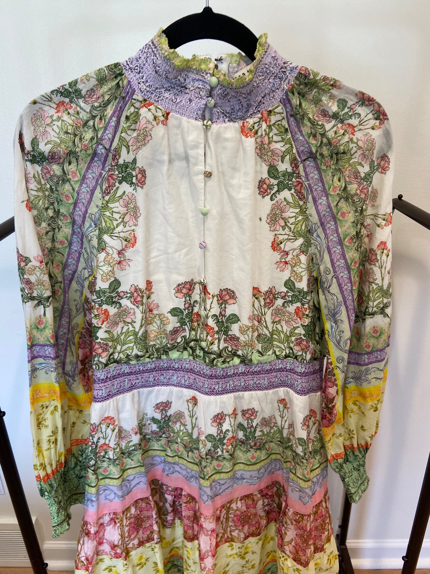 Alice and Olivia Lavinia Blouson Sleeve Mini Dress size 10