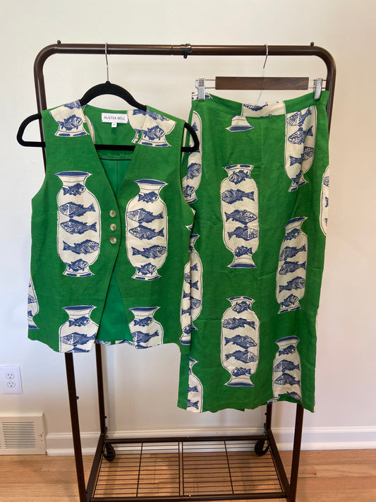 Hunter Bell Set Lachlyn Linen Blend Vest with Isla Skirt size 4/6