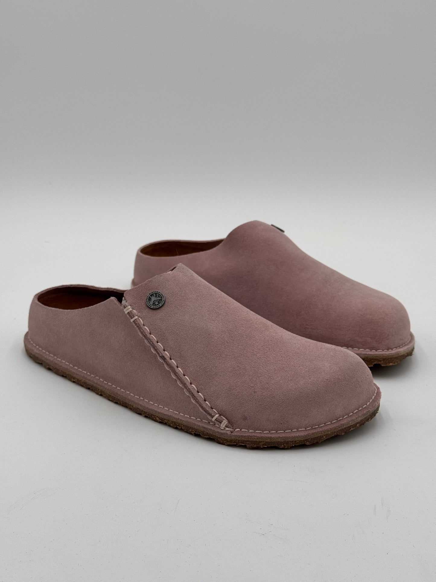 Birkenstock Zermatt Premium Suede Leather Clogs Shoes in Pink size 41 US 10