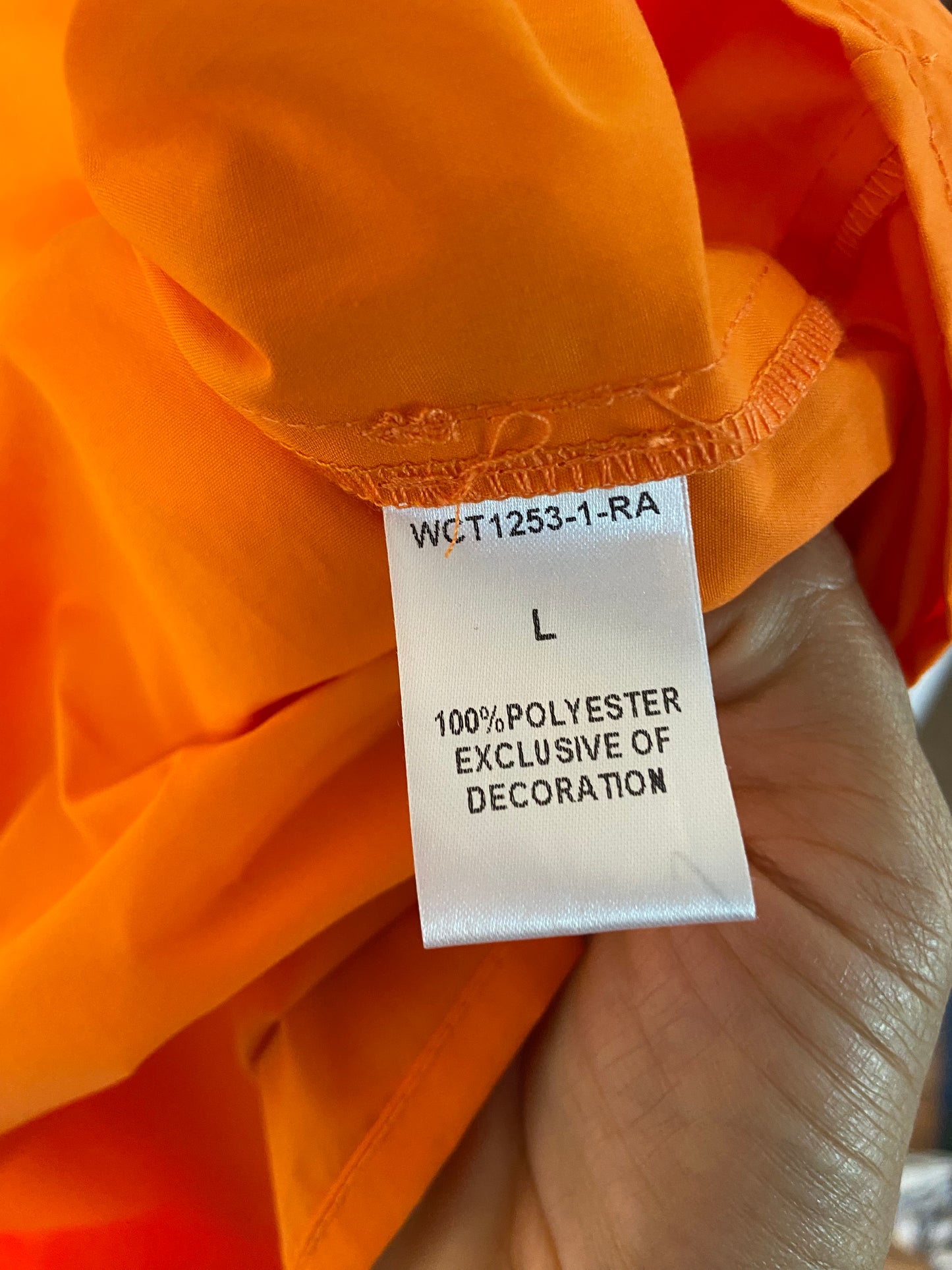 THML Orange Ruffle Neck Top size L