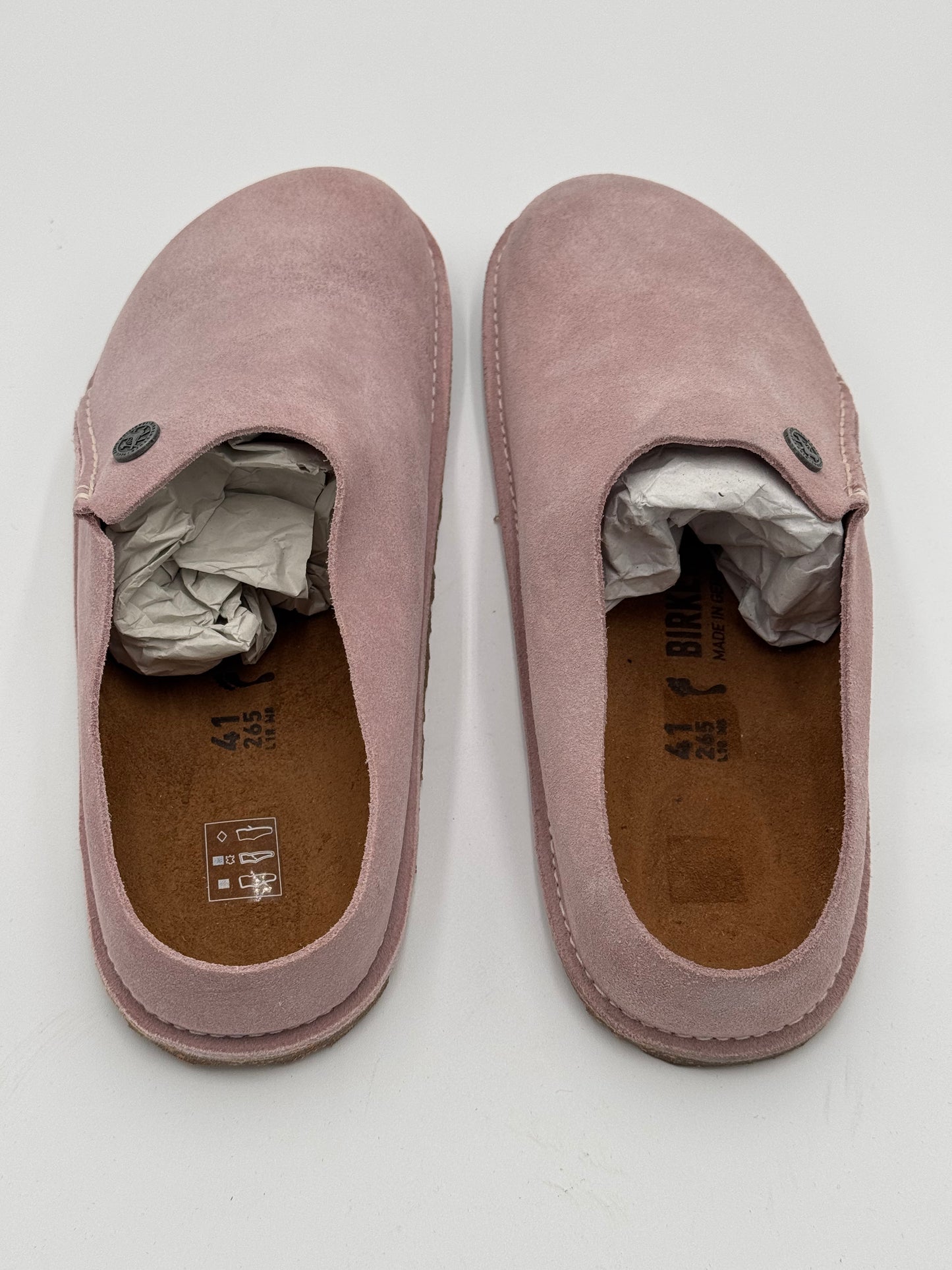 Birkenstock Zermatt Premium Suede Leather Clogs Shoes in Pink size 41 US 10