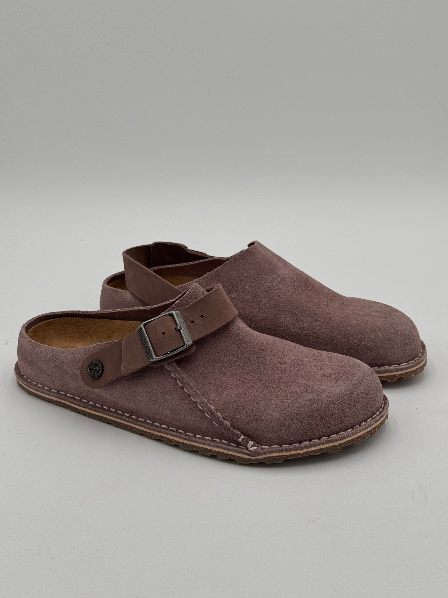 Birkenstock Lutry Suede Shoes in Faded Purple size 41 US 10
