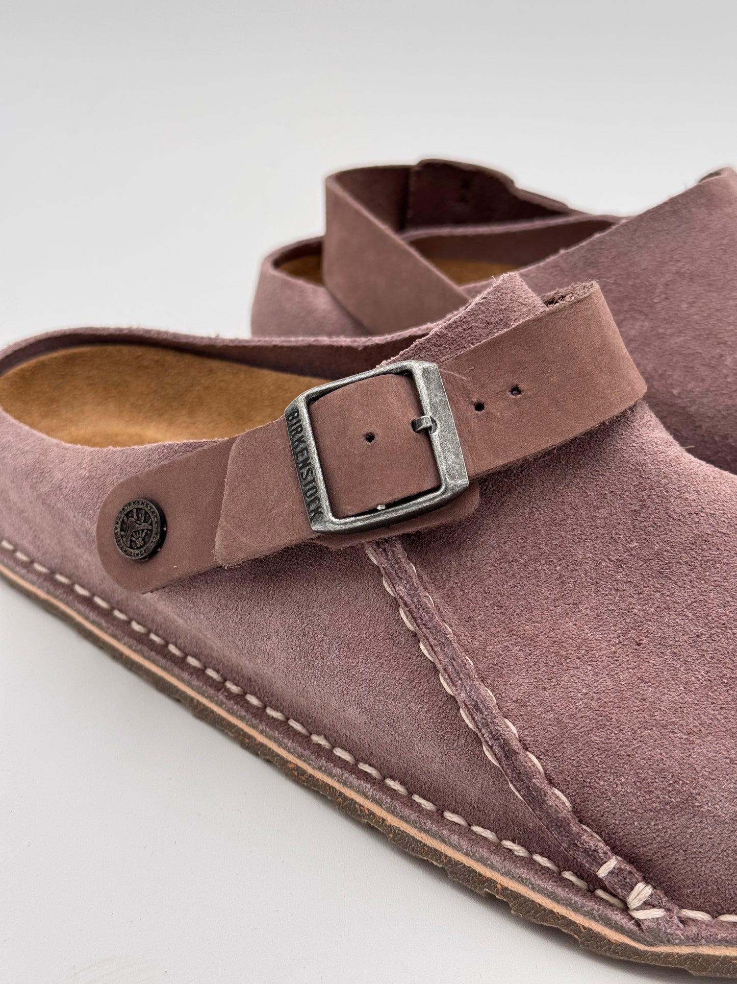 Birkenstock Lutry Suede Shoes in Faded Purple size 41 US 10