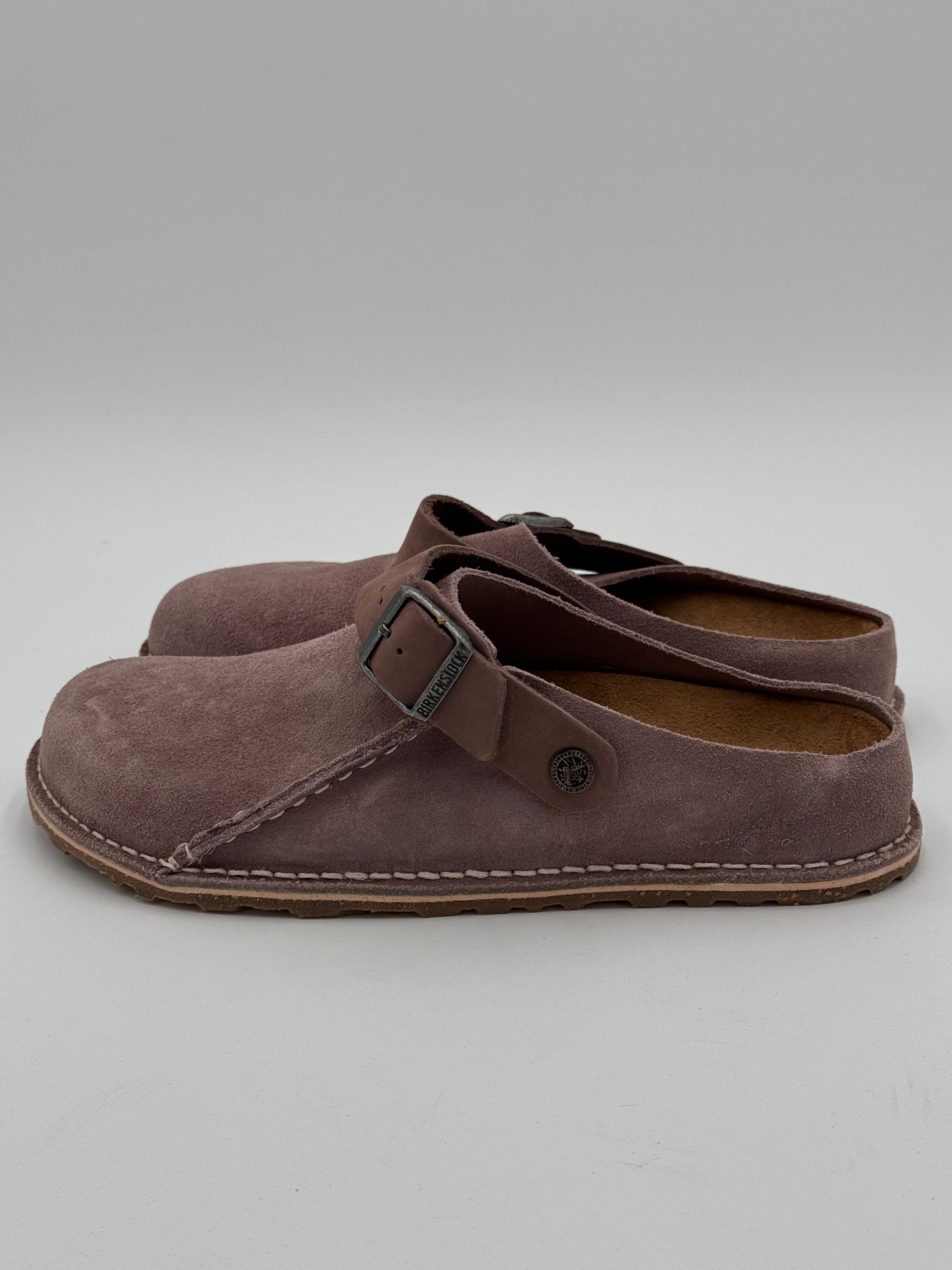 Birkenstock Lutry Suede Shoes in Faded Purple size 41 US 10