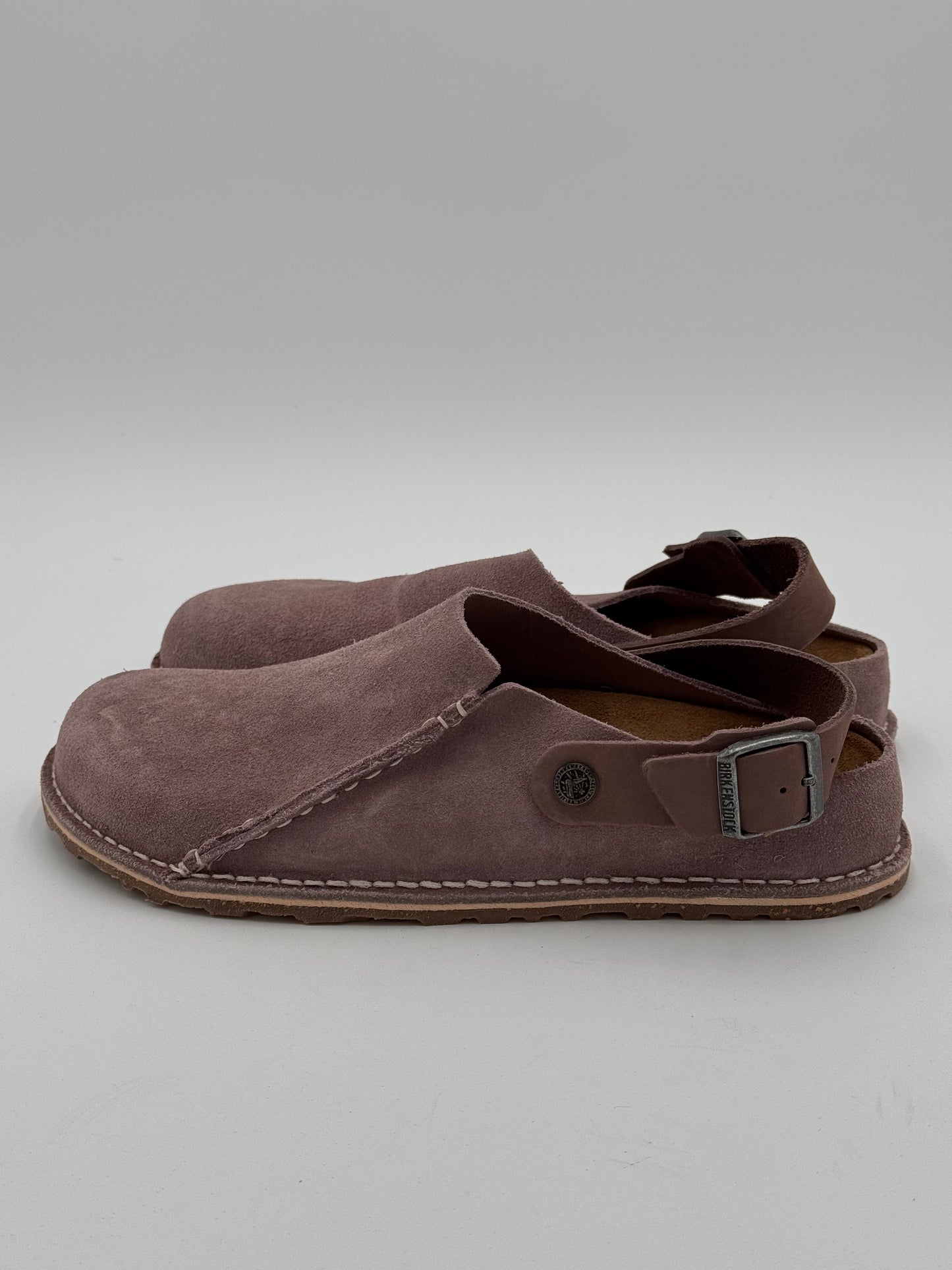 Birkenstock Lutry Suede Shoes in Faded Purple size 41 US 10