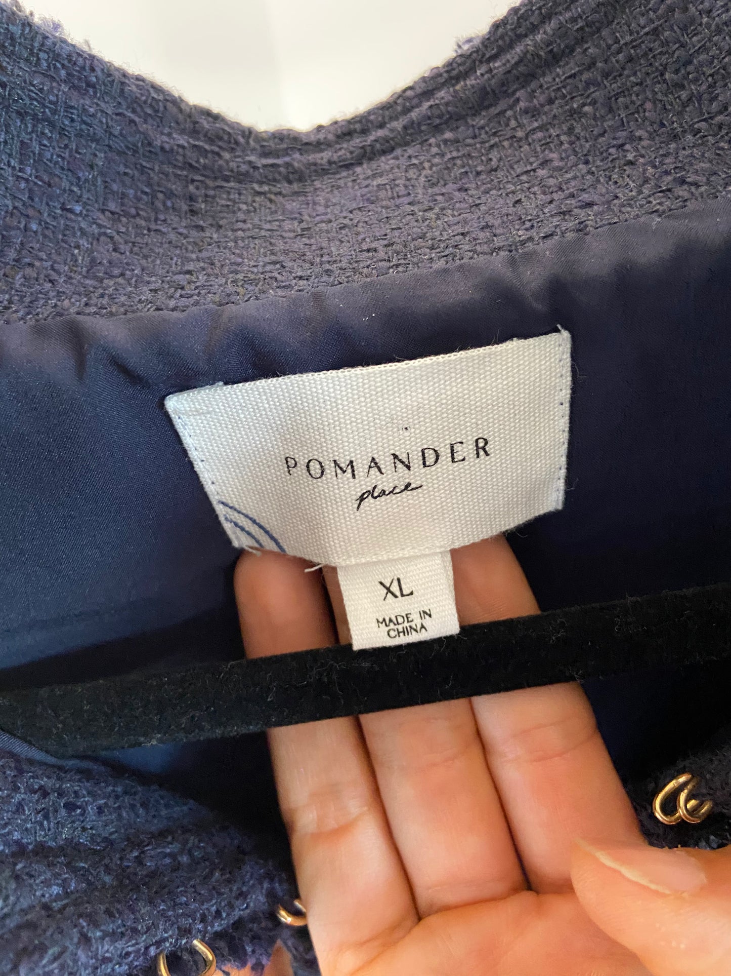 Pomander Place Navy Tweed Ophelia Dress size XL
