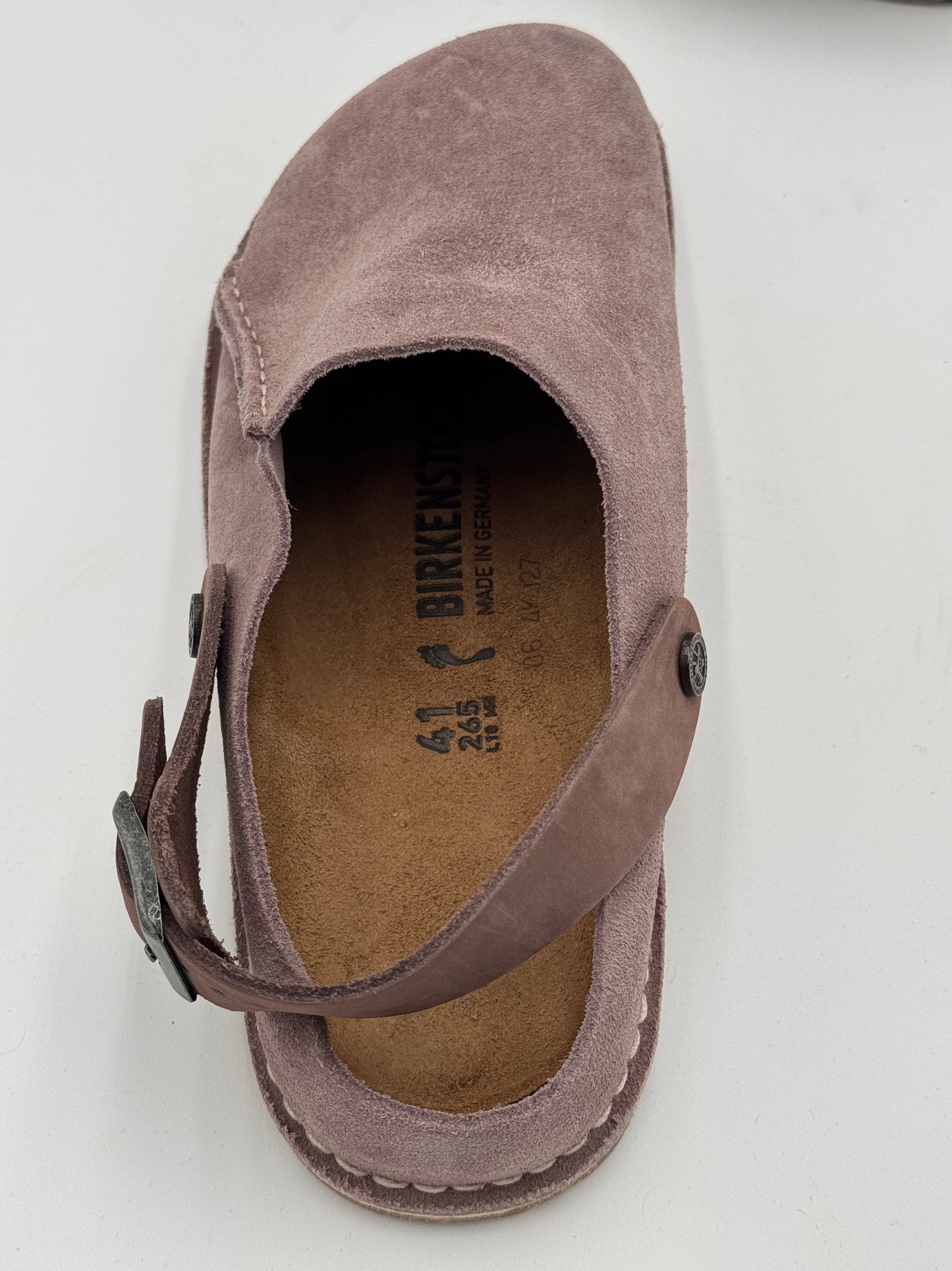 Birkenstock Lutry Suede Shoes in Faded Purple size 41 US 10