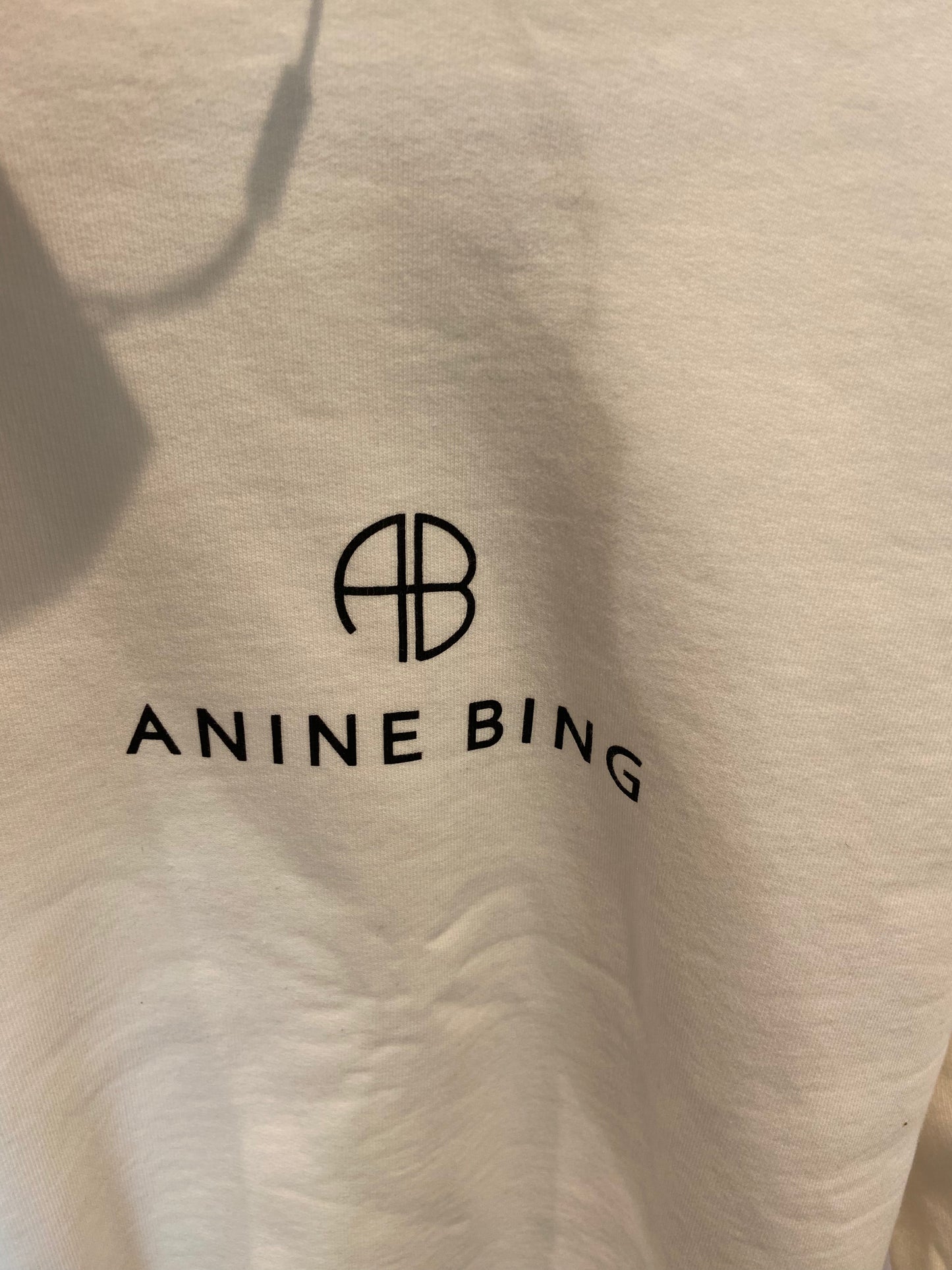 Anine Bing Jaci Sweatshirt Monogram in Ivory size XS