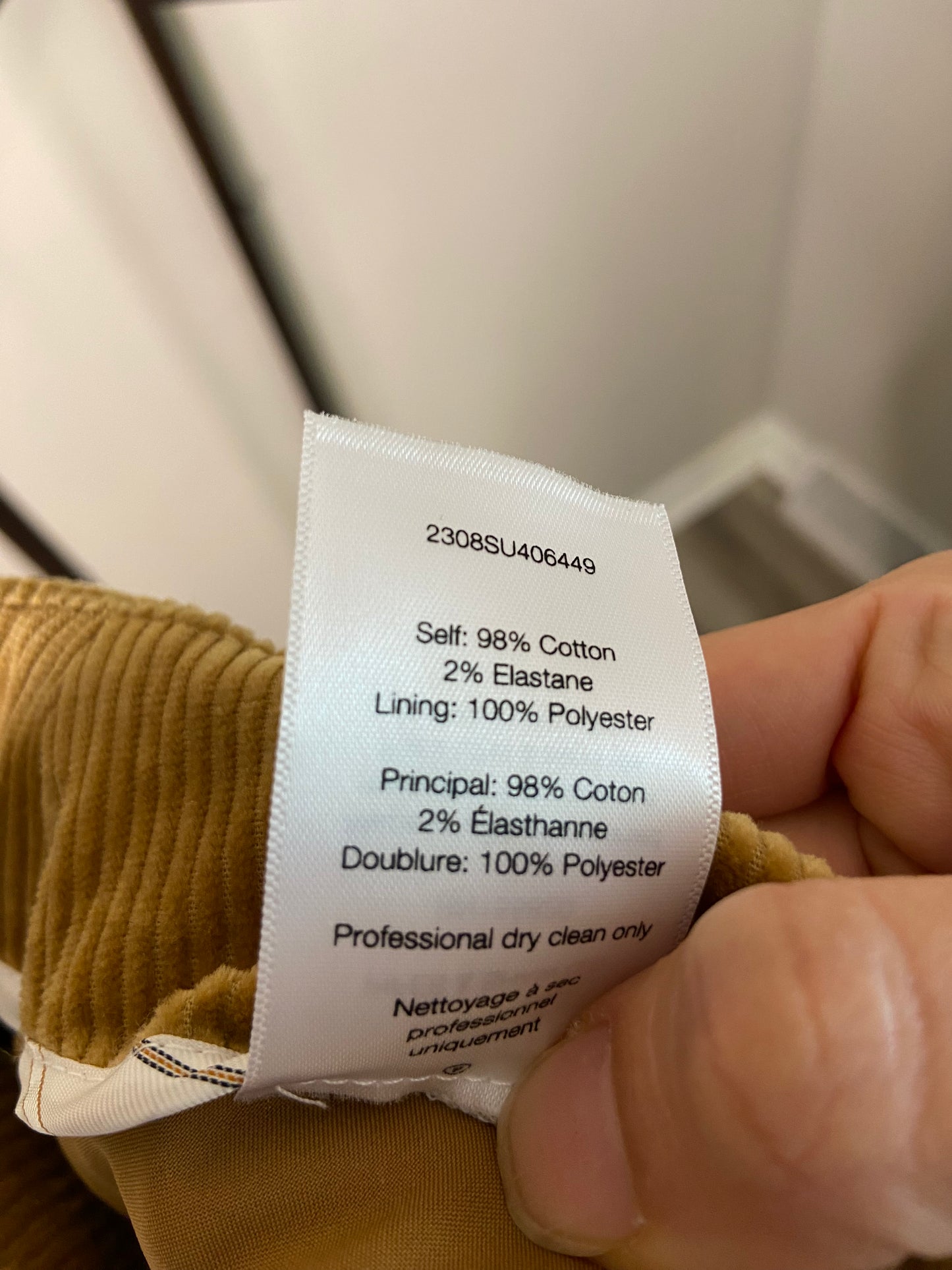 Veronica Beard Dova Khaki Corduroy Pants size 8