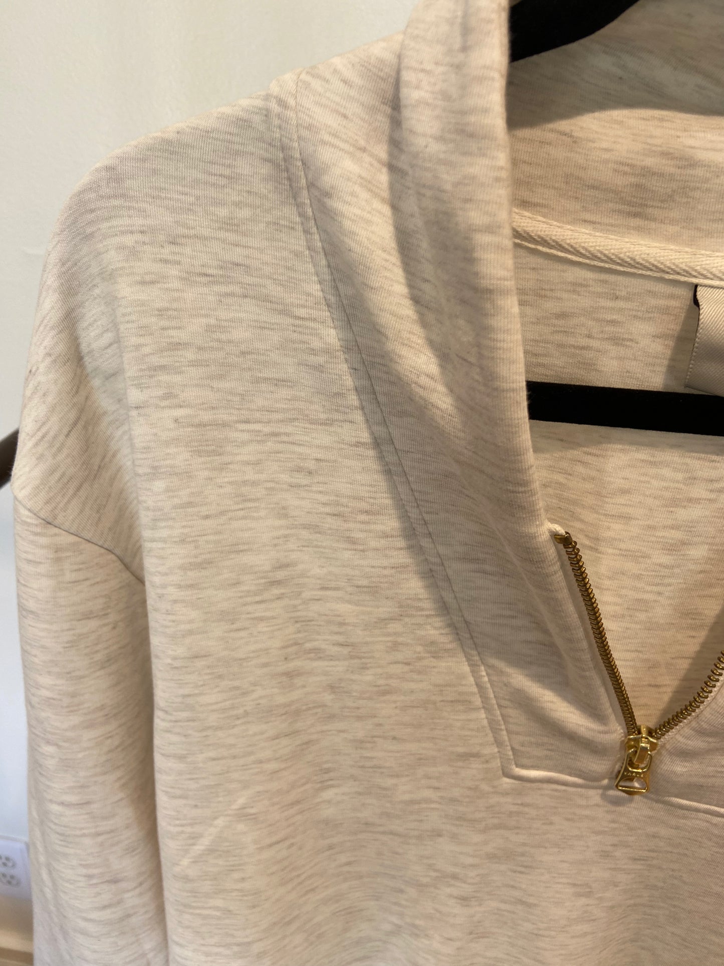Varley The Davidson Sweat Half Zip Cardigan in Ivory Marl size S