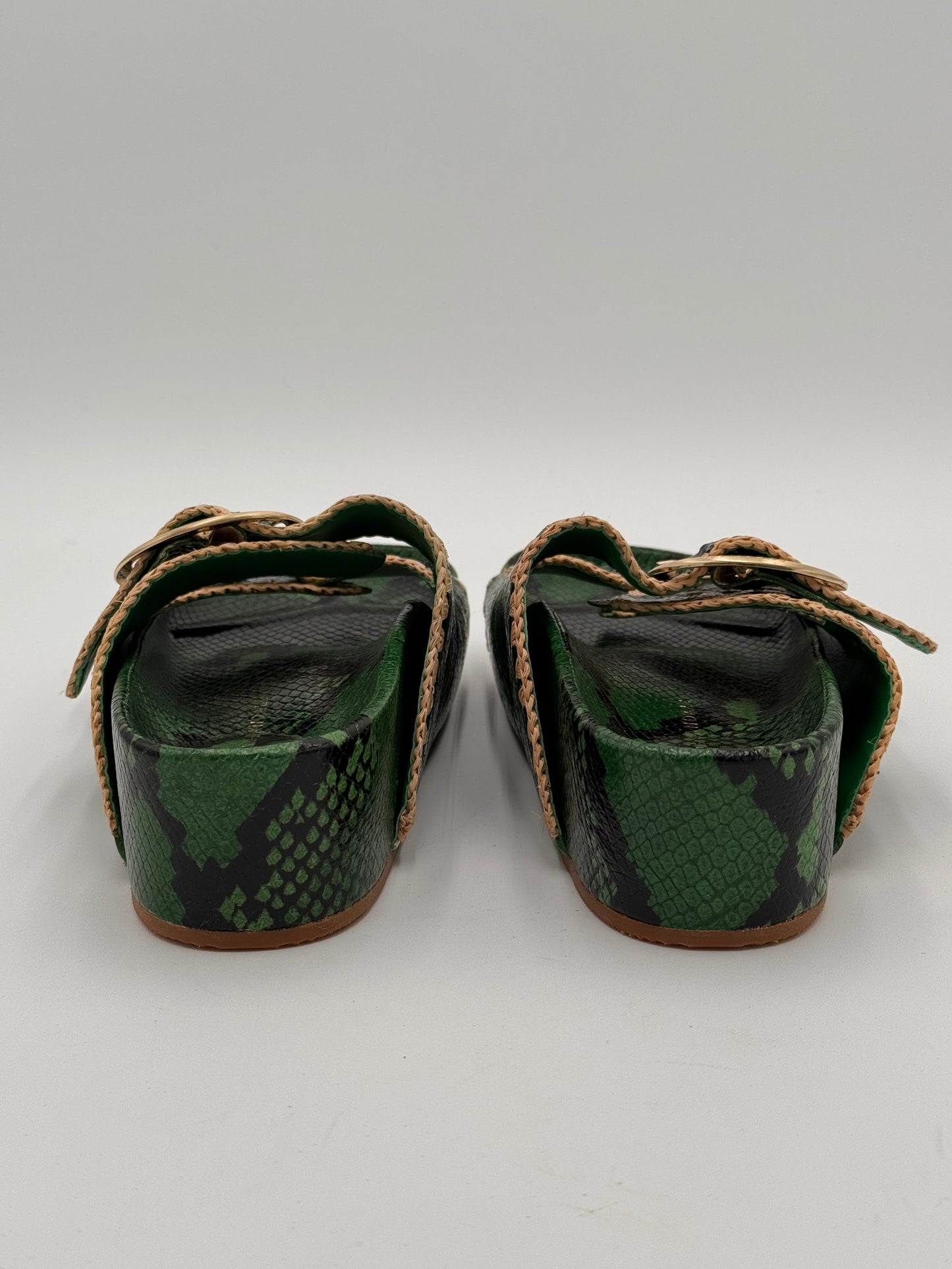 Loeffler Randall The Two Band Sandals Shoes in Green size 9