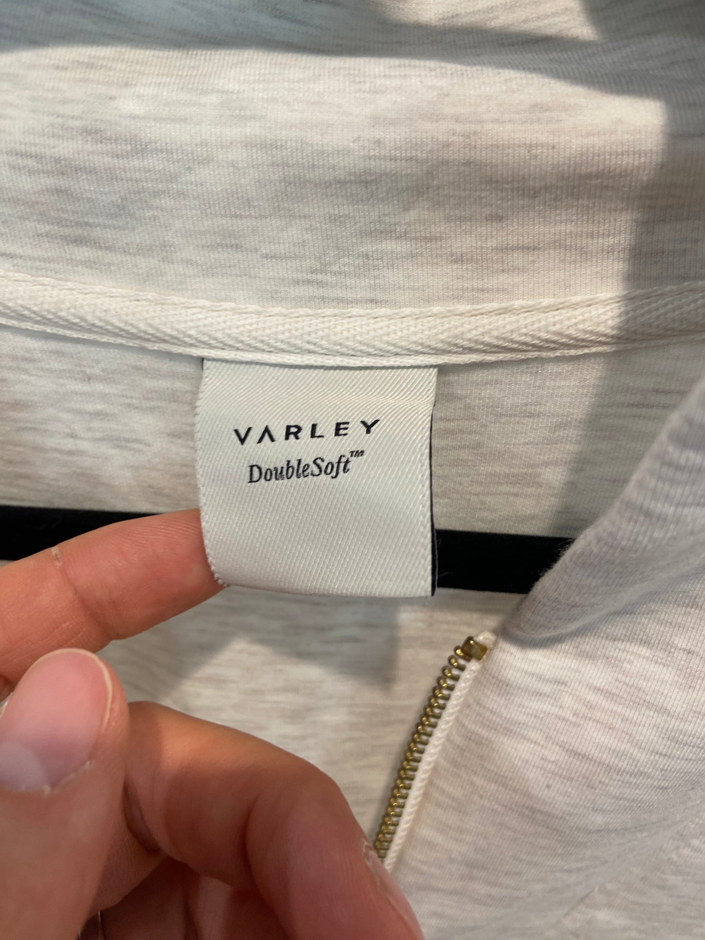 Varley The Davidson Sweat Half Zip Cardigan in Ivory Marl size S