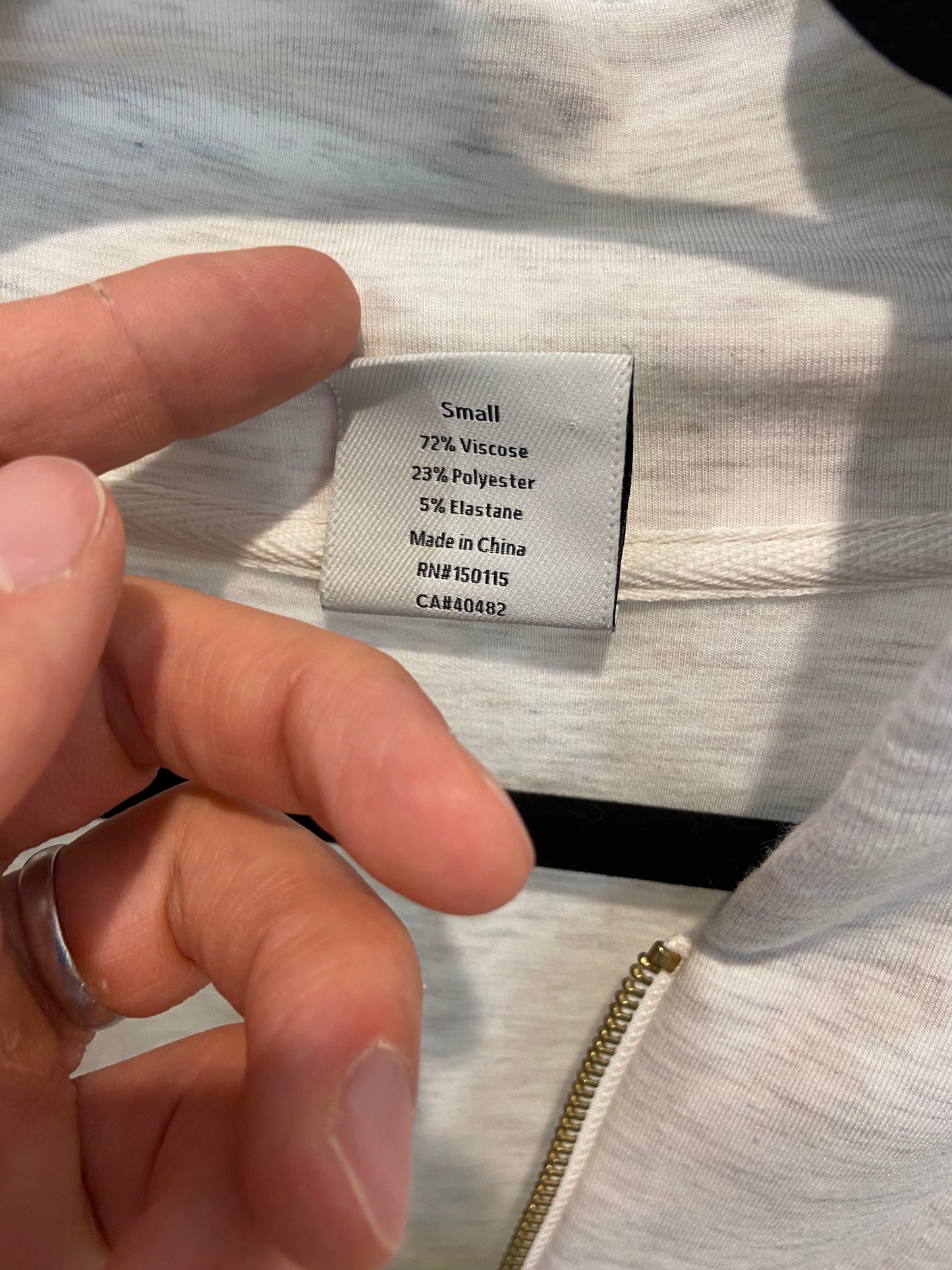 Varley The Davidson Sweat Half Zip Cardigan in Ivory Marl size S