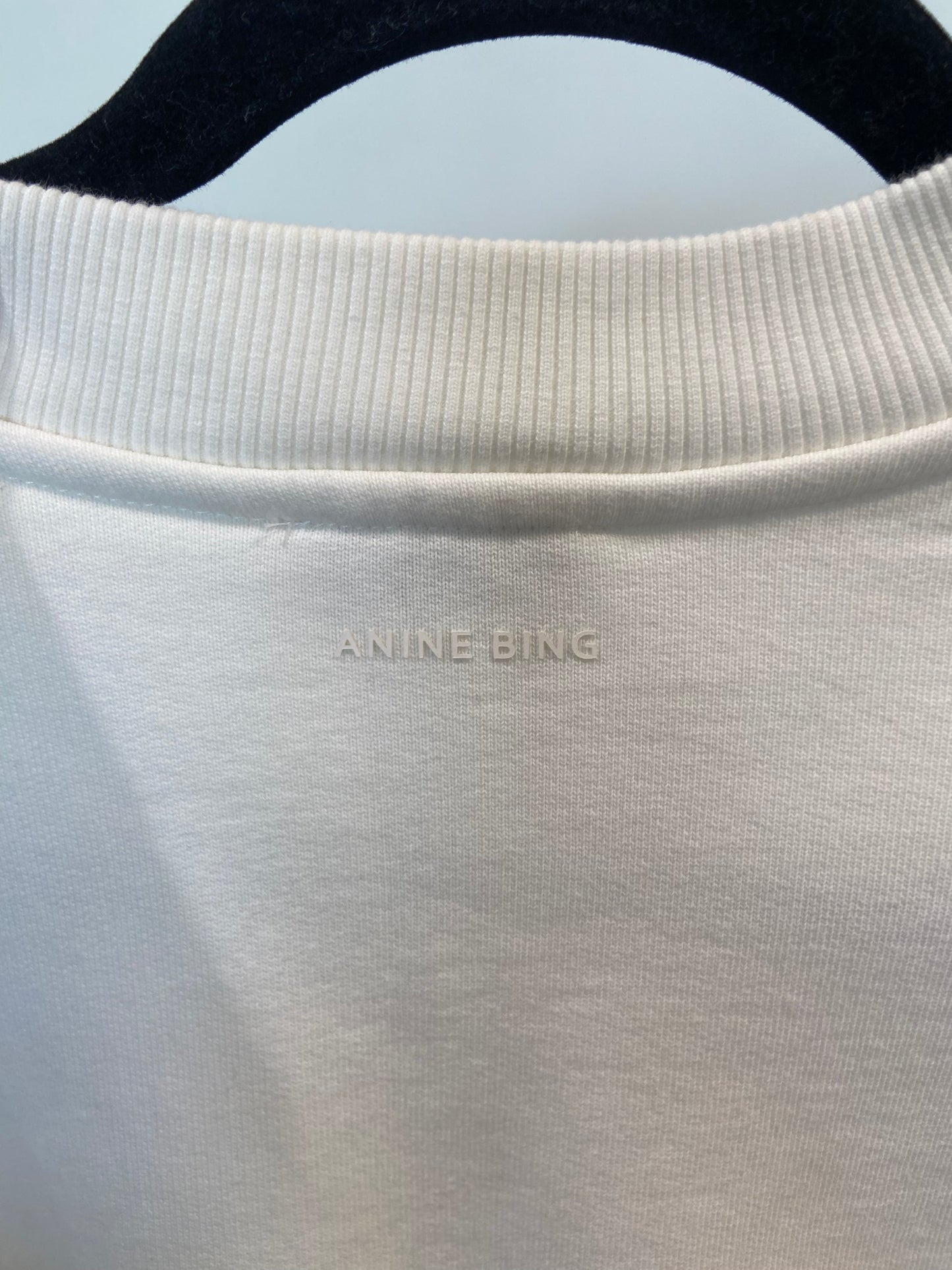 Anine Bing Jaci Sweatshirt Monogram in Ivory size XS