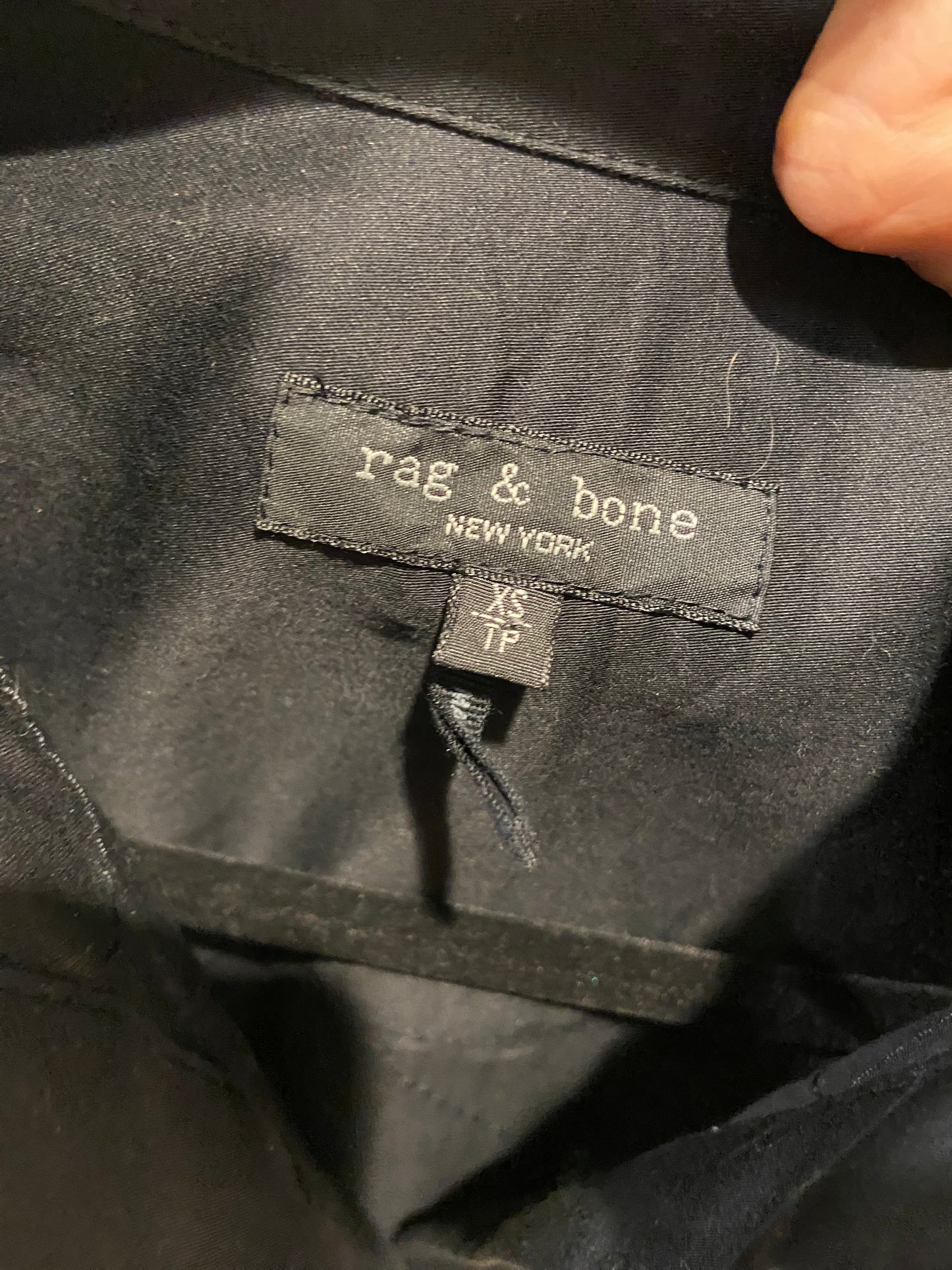 Rag & Bone Beatrice Embroidered Cropped Shirt Black size XS