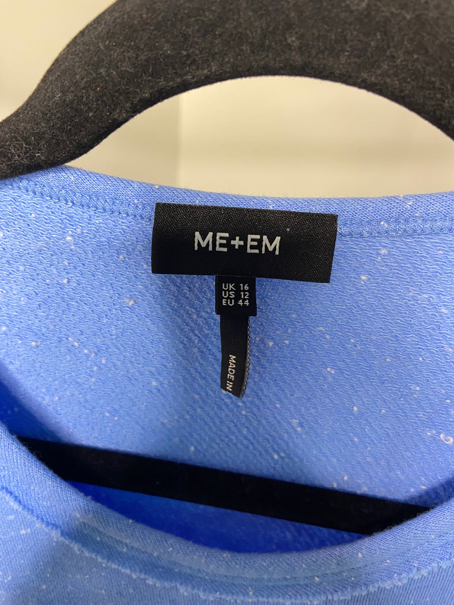 Me + Em Lightweight Raw Edge Boxy Top In Vivid Blue size 12