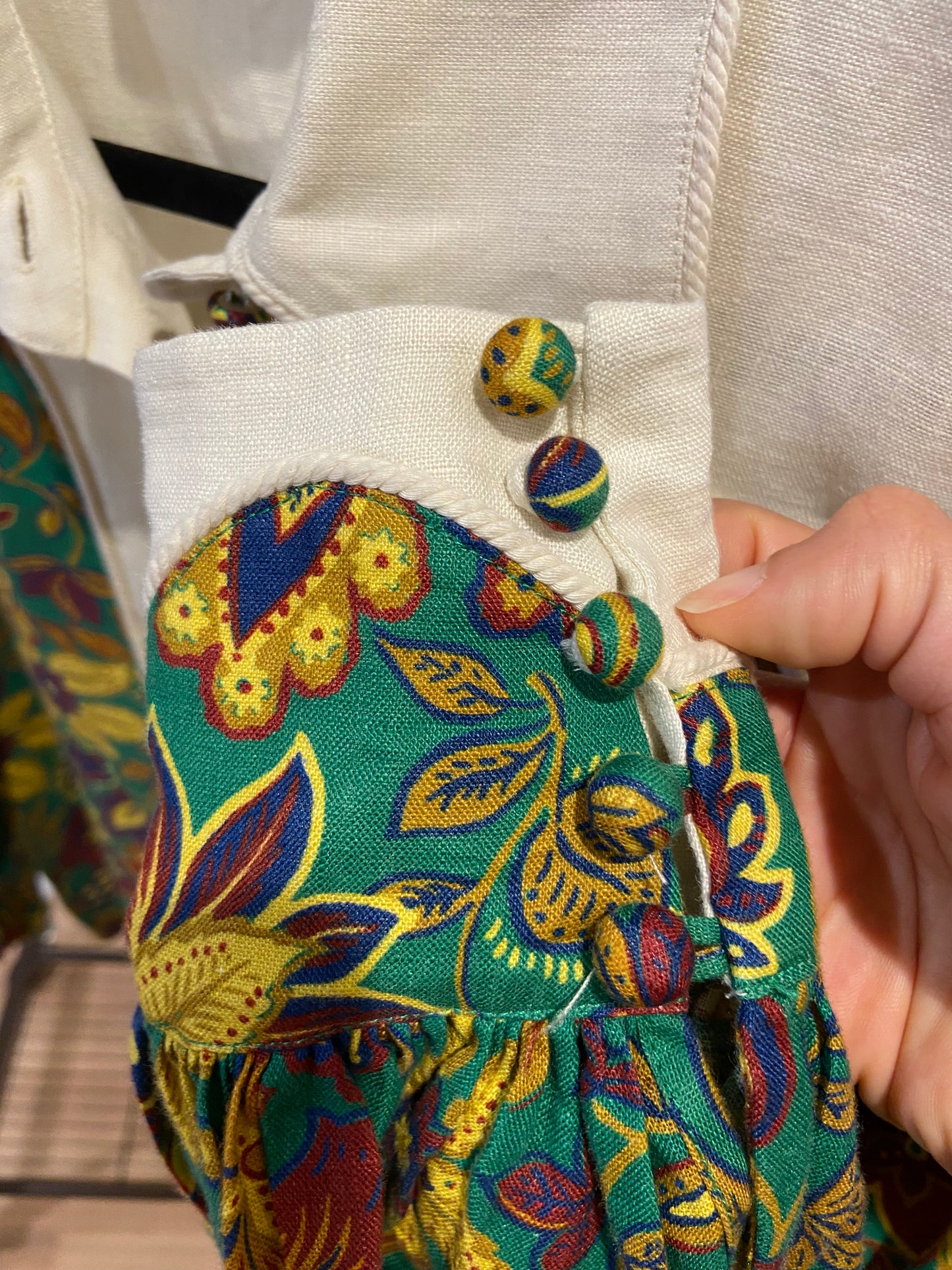 Alemais Isabella Paneled Floral-Print Linen Blouse size 8 US 4