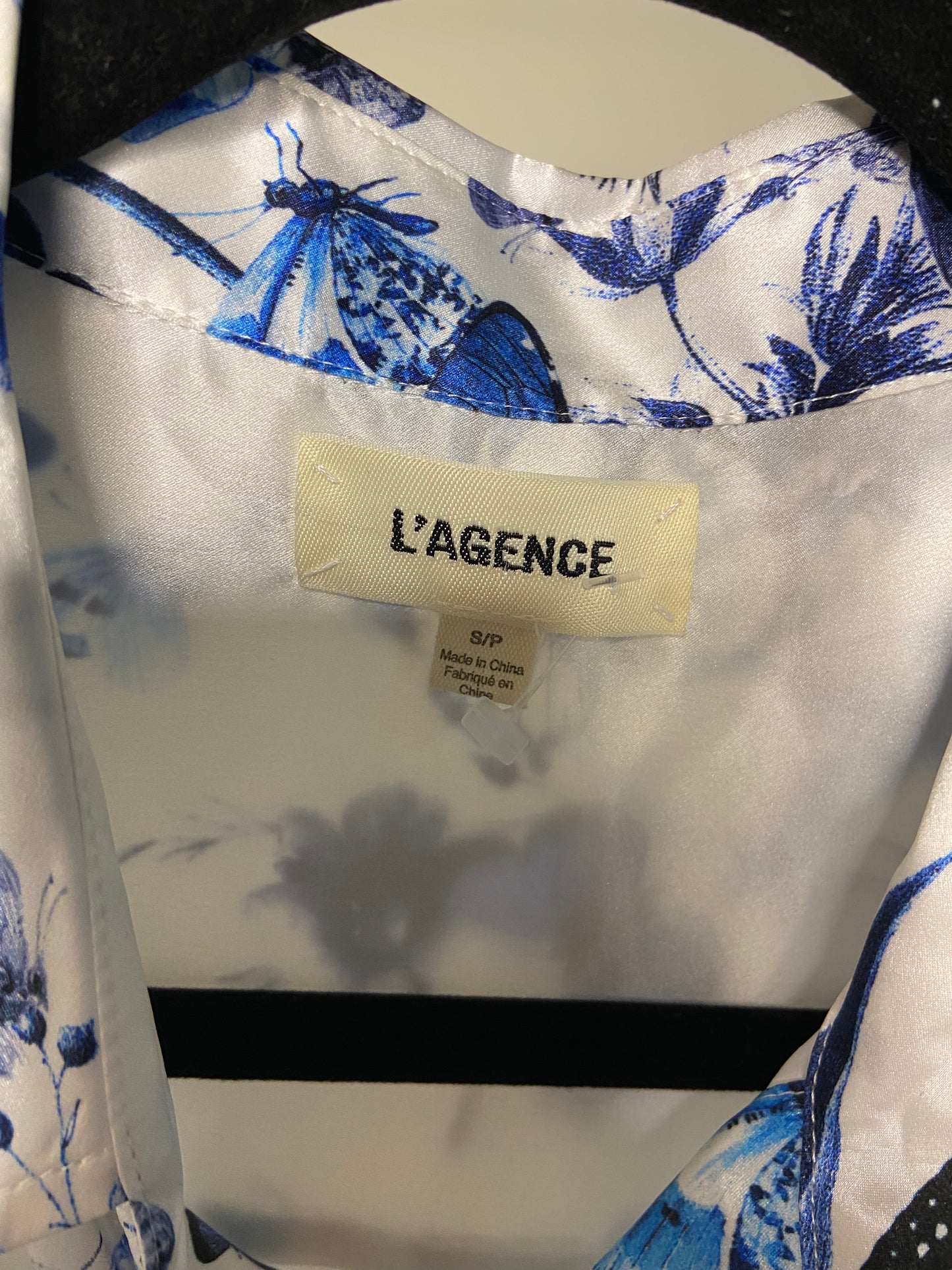 L'Agence Tyler Long Sleeve Blouse Butterflies size S