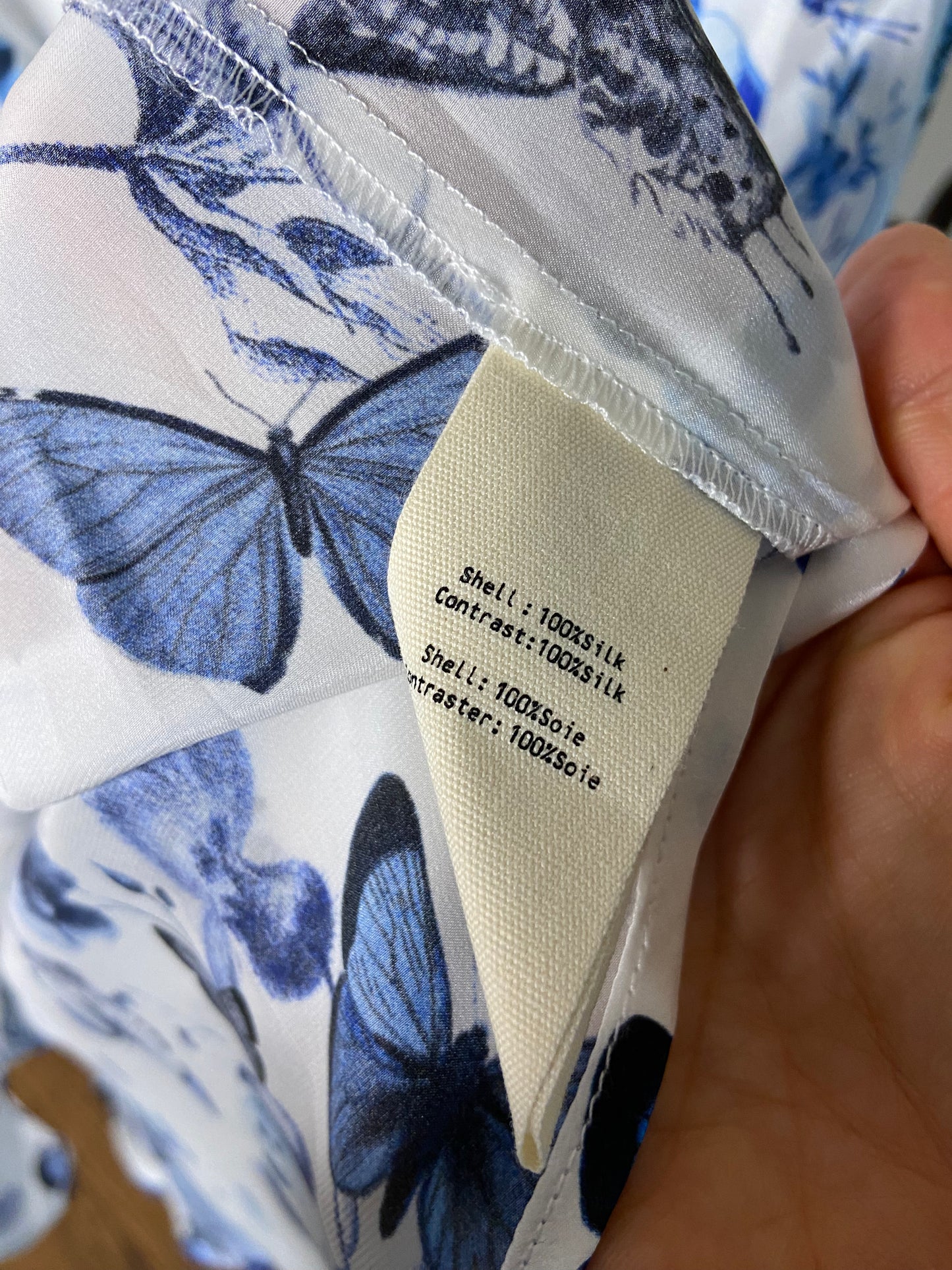 L'Agence Tyler Long Sleeve Blouse Butterflies size S