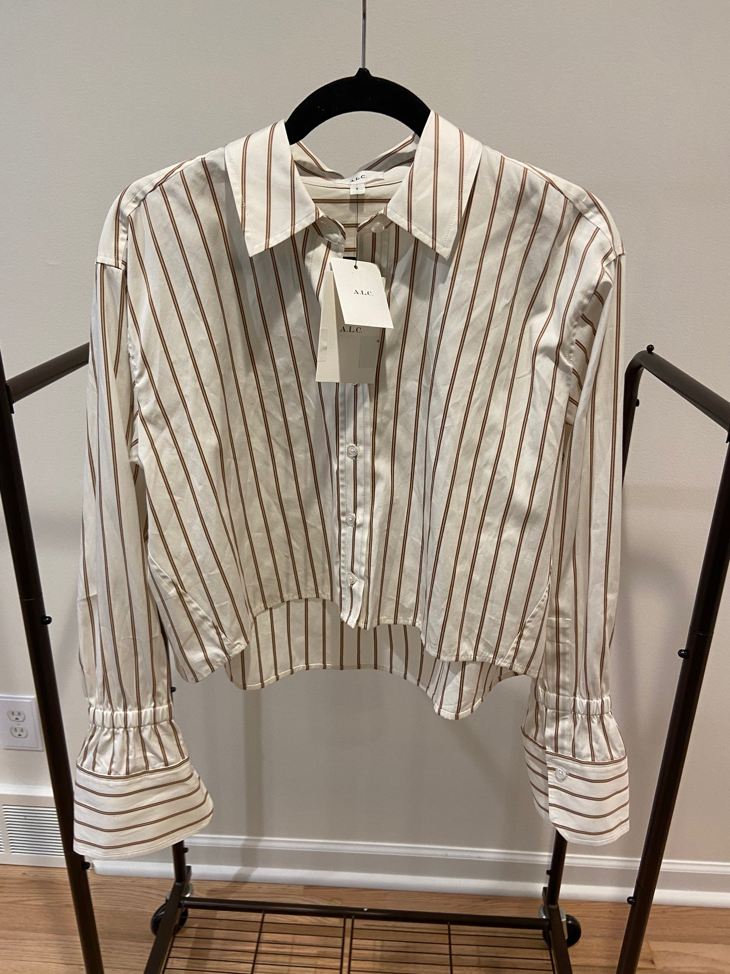 ALC Monica II Button Down Top in Ivory size 4
