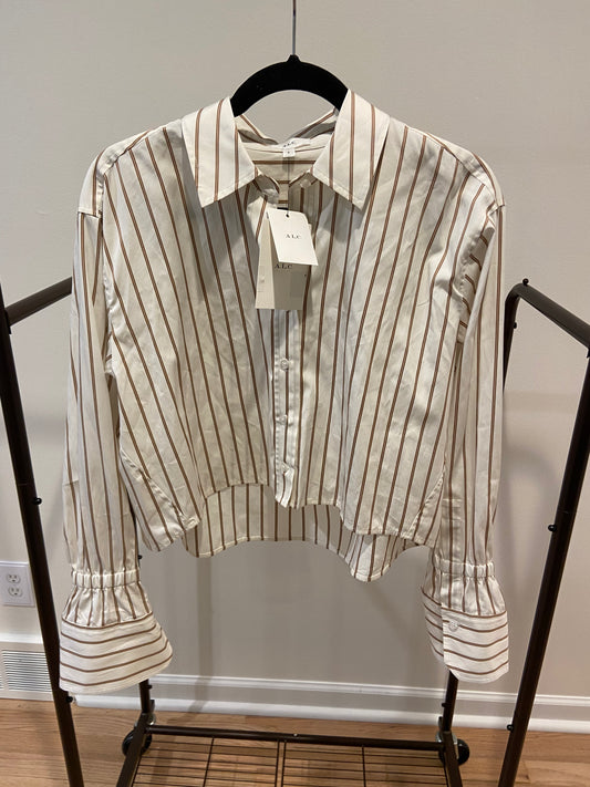 ALC Monica II Button Down Top in Ivory size 4