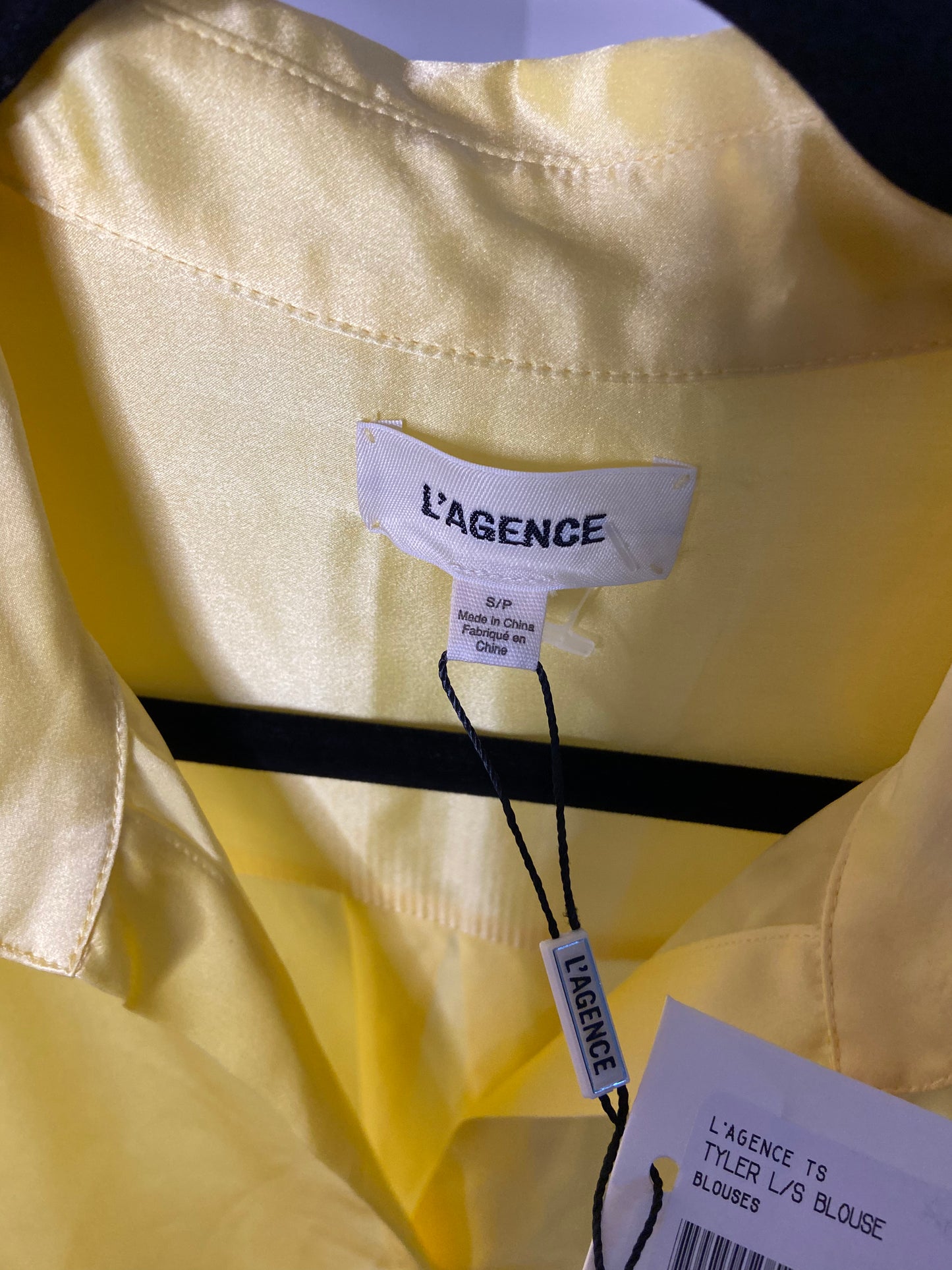 L'Agence Tyler Silk Blouse in Pale Yellow size S