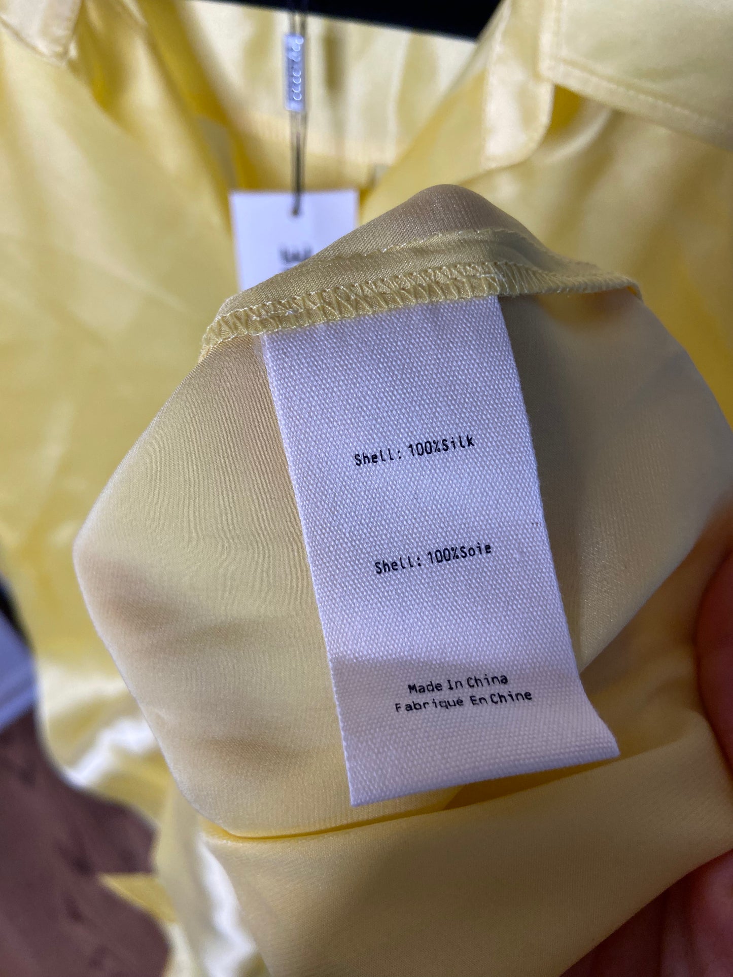 L'Agence Tyler Silk Blouse in Pale Yellow size S