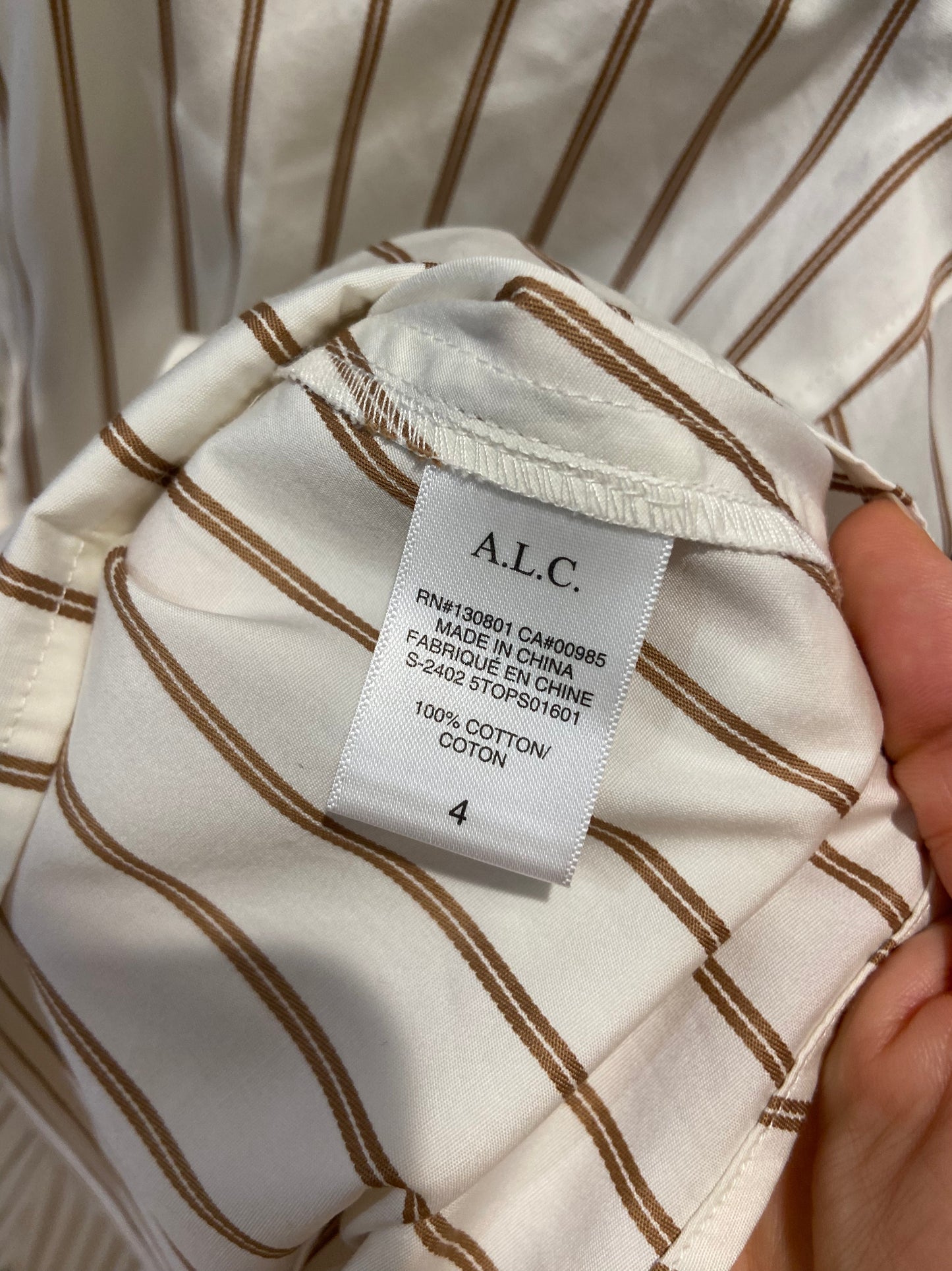 ALC Monica II Button Down Top in Ivory size 4