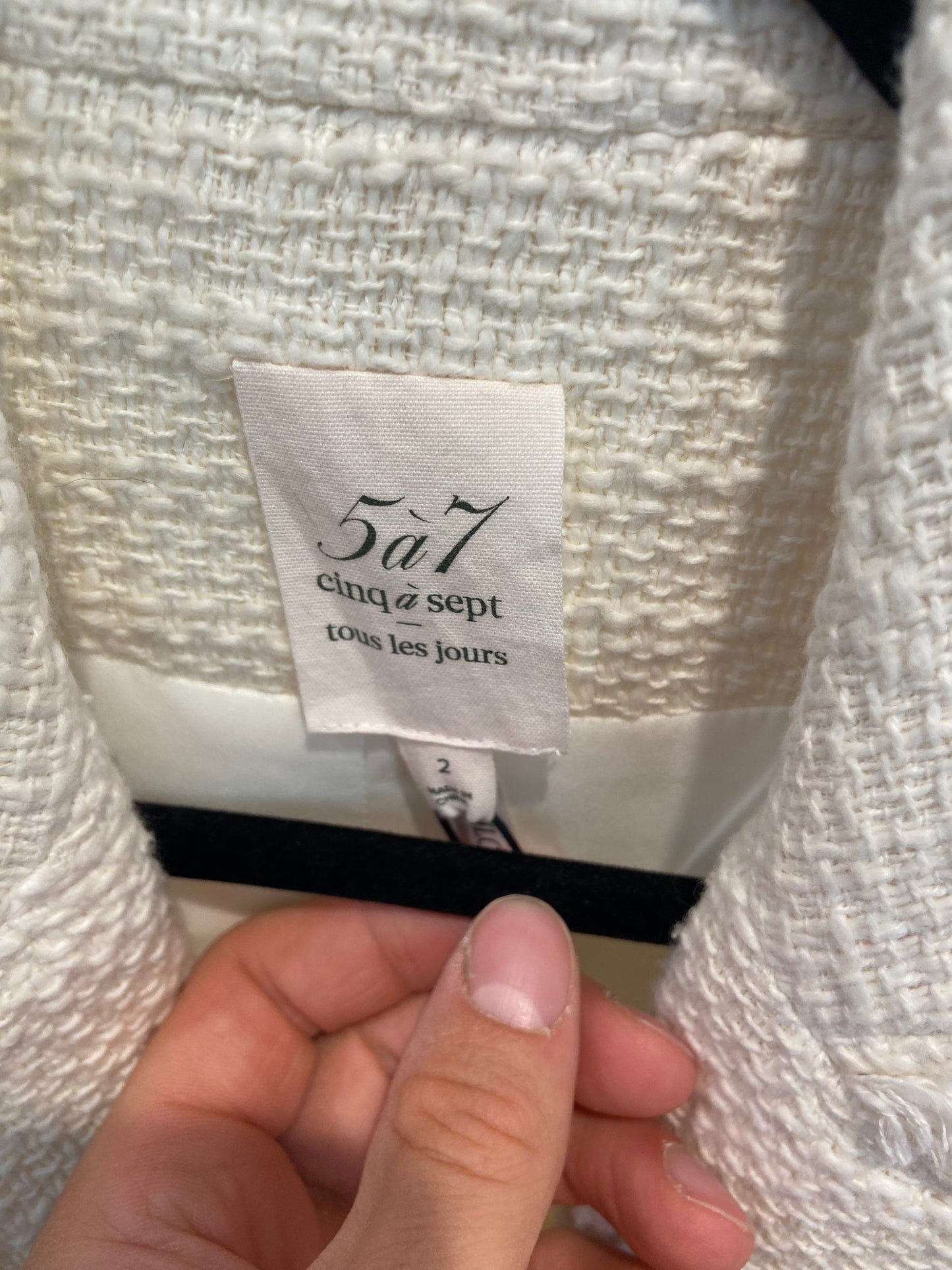 Cinq a Sept Khloe Cream Tweed Blazer size 2