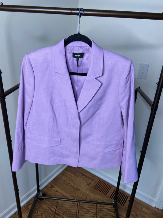 Me + Em Textured Short Fitted Contour Jacket Dusted Lilac size 12