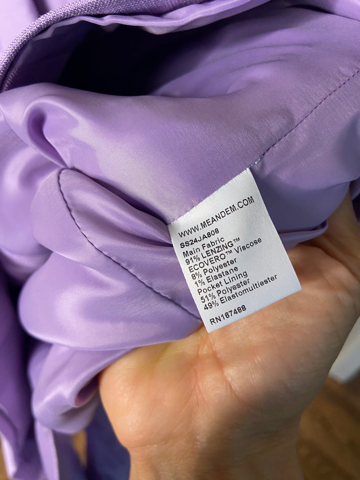Me + Em Textured Short Fitted Contour Jacket Dusted Lilac size 12
