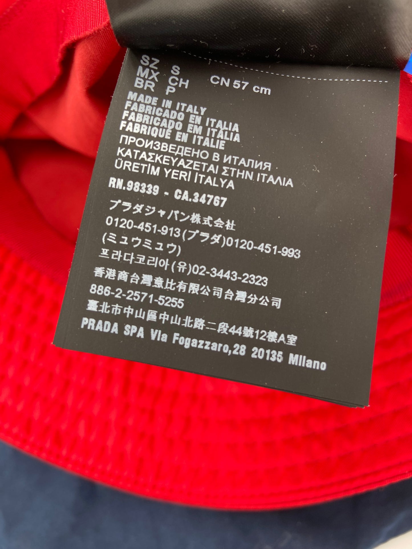 Prada Nylon Bucket Hat Red size S